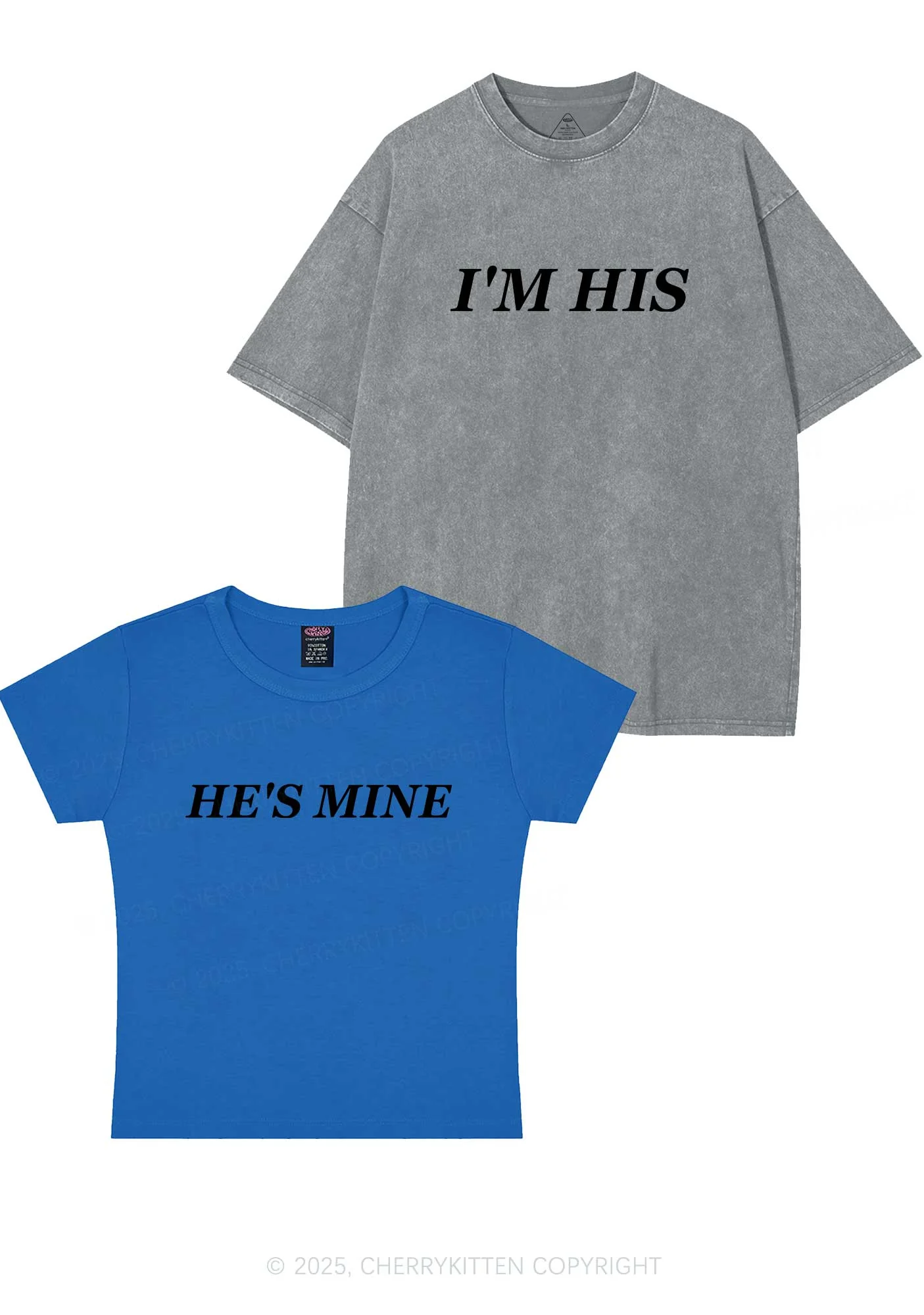 Hes Mine Im His Y2K Valentine's Day Couple Shirt Cherrykitten - Image 12