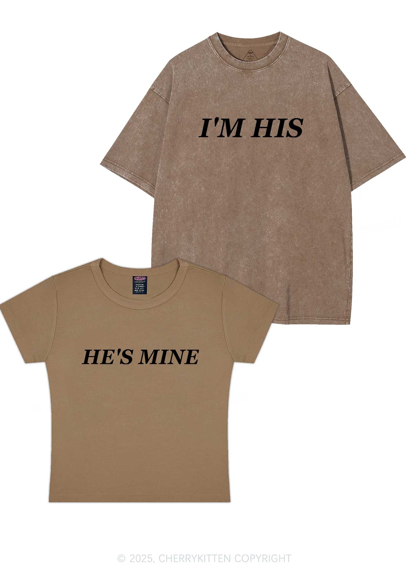 Hes Mine Im His Y2K Valentine's Day Couple Shirt Cherrykitten - Image 13