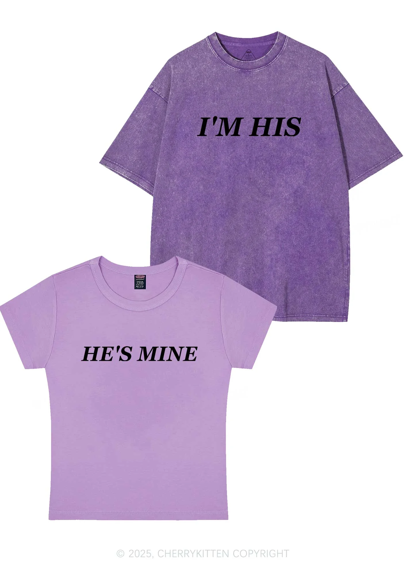 Hes Mine Im His Y2K Valentine's Day Couple Shirt Cherrykitten - Image 7