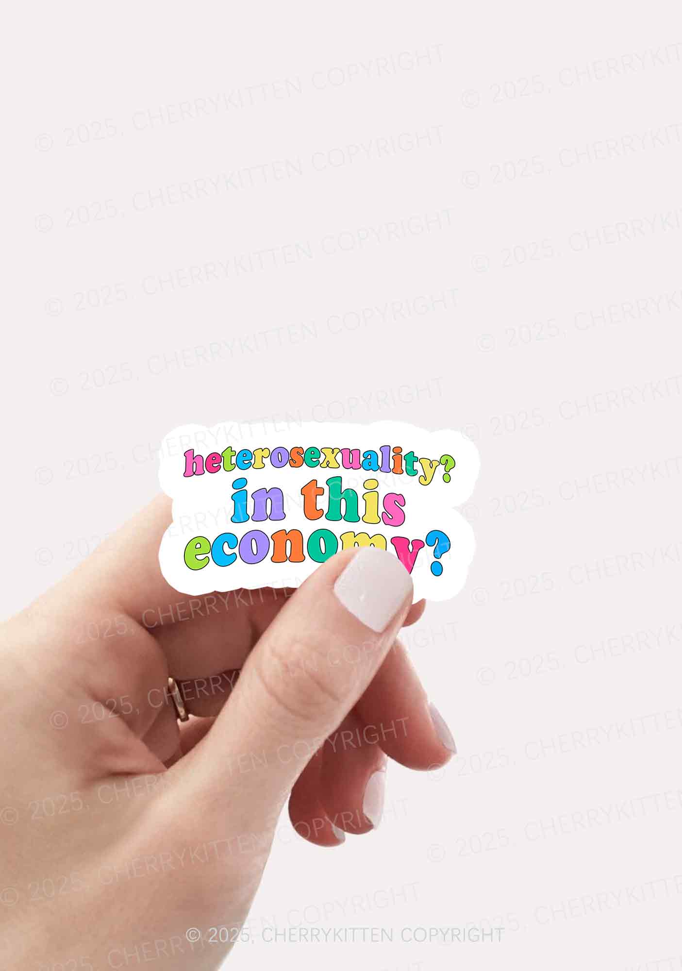 Heterosexuality In This Economy Pride 1Pc Y2K Sticker Cherrykitten - Image 2