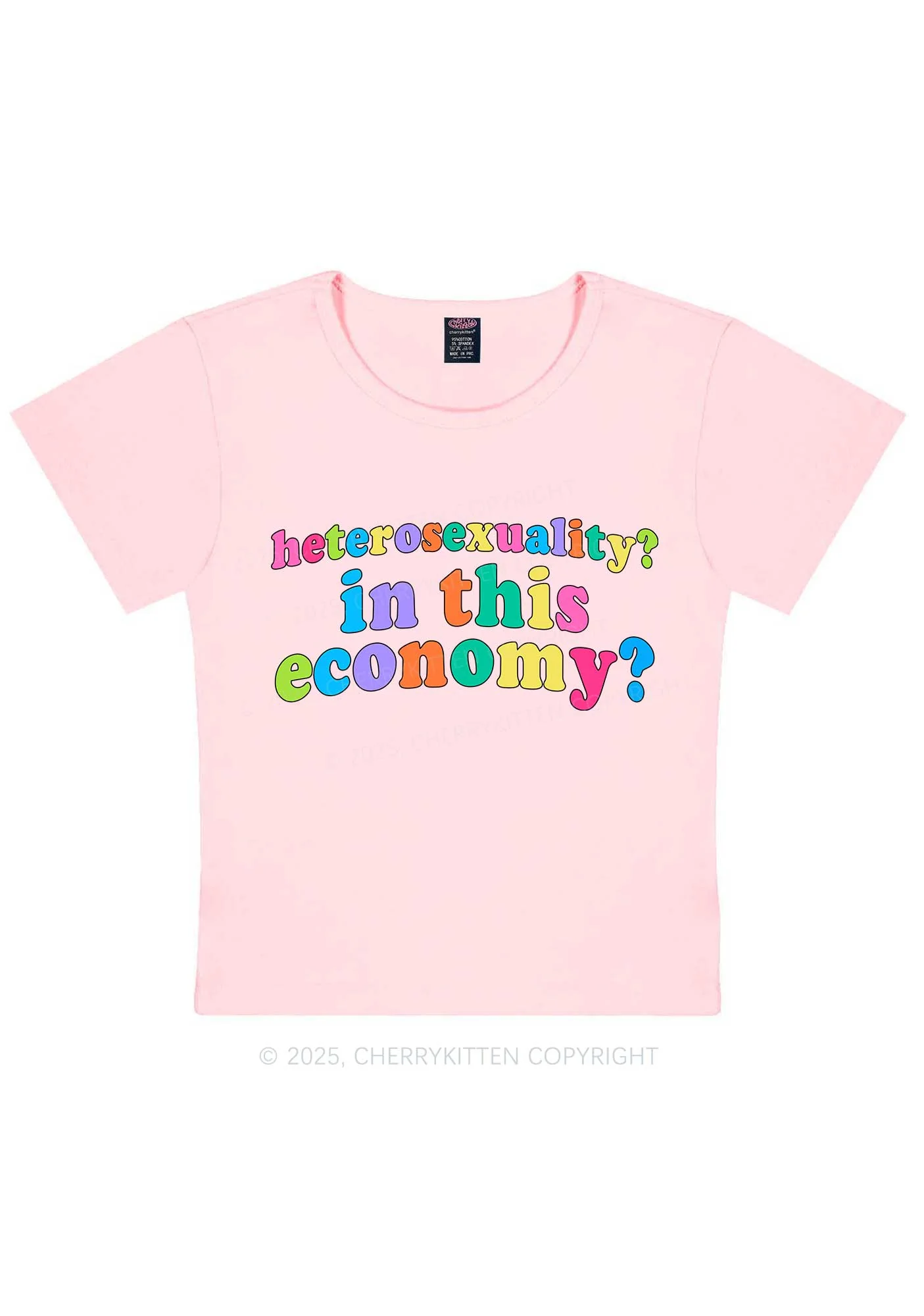 Heterosexuality In This Economy Pride Y2K Baby Tee Cherrykitten - Image 11