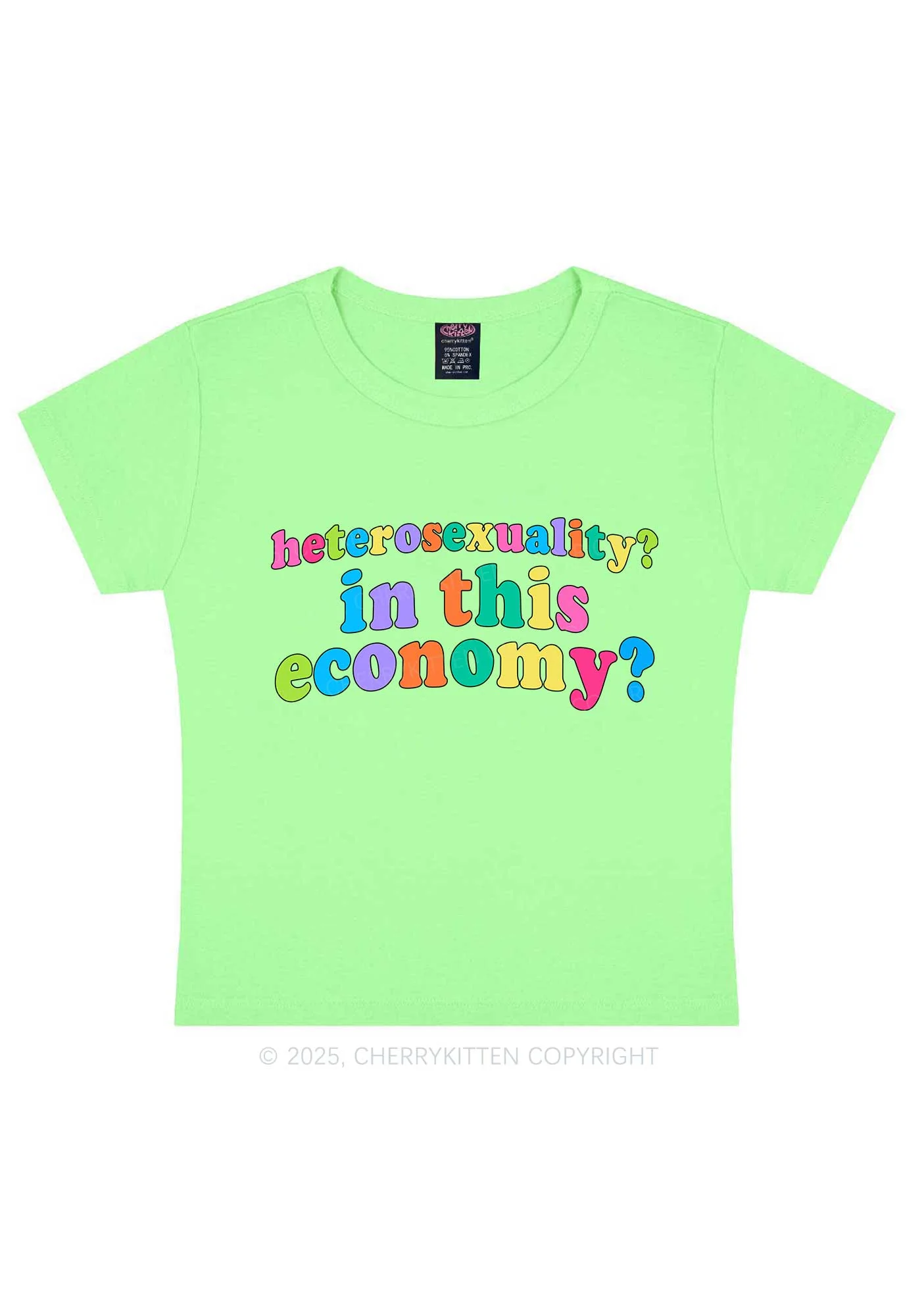 Heterosexuality In This Economy Pride Y2K Baby Tee Cherrykitten - Image 12