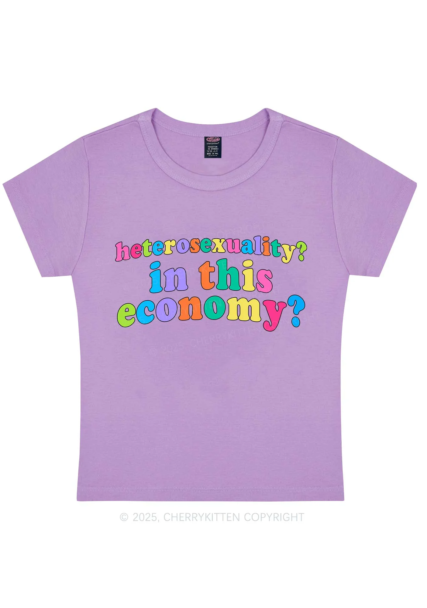 Heterosexuality In This Economy Pride Y2K Baby Tee Cherrykitten - Image 5