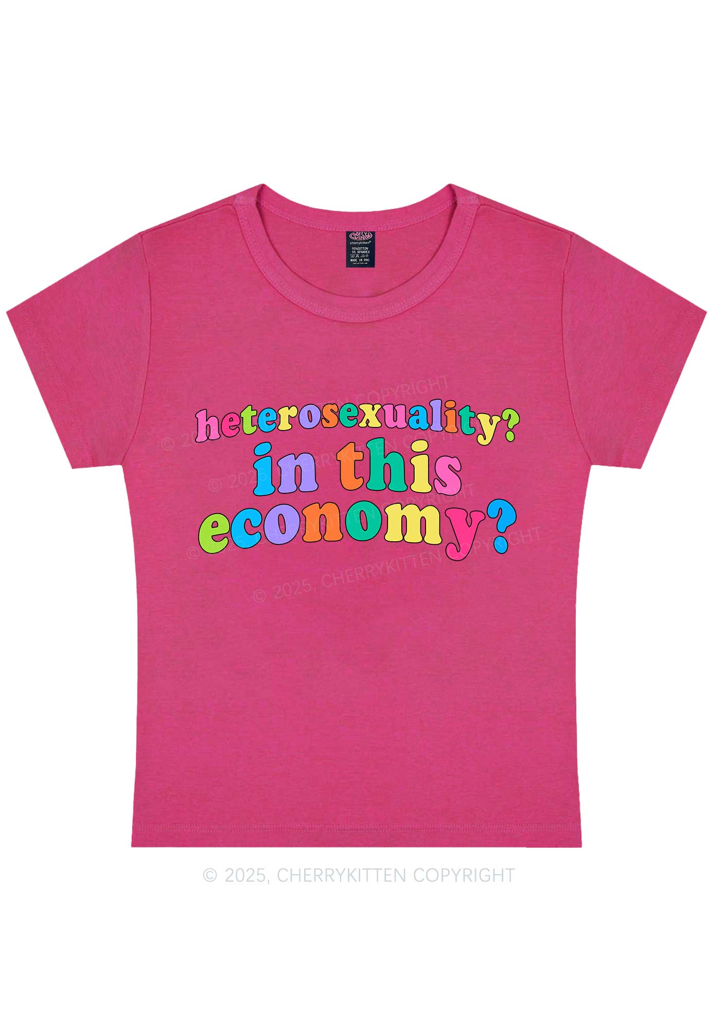Heterosexuality In This Economy Pride Y2K Baby Tee Cherrykitten - Image 6