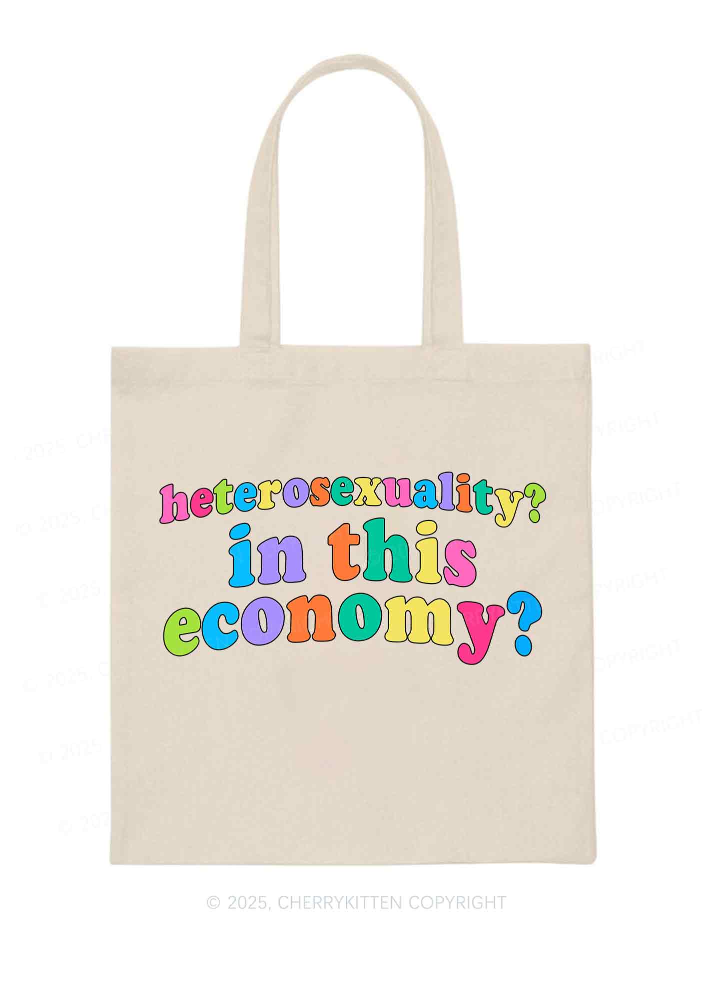 Heterosexuality In This Economy Pride Y2K Canvas Tote Bag Cherrykitten - Image 3