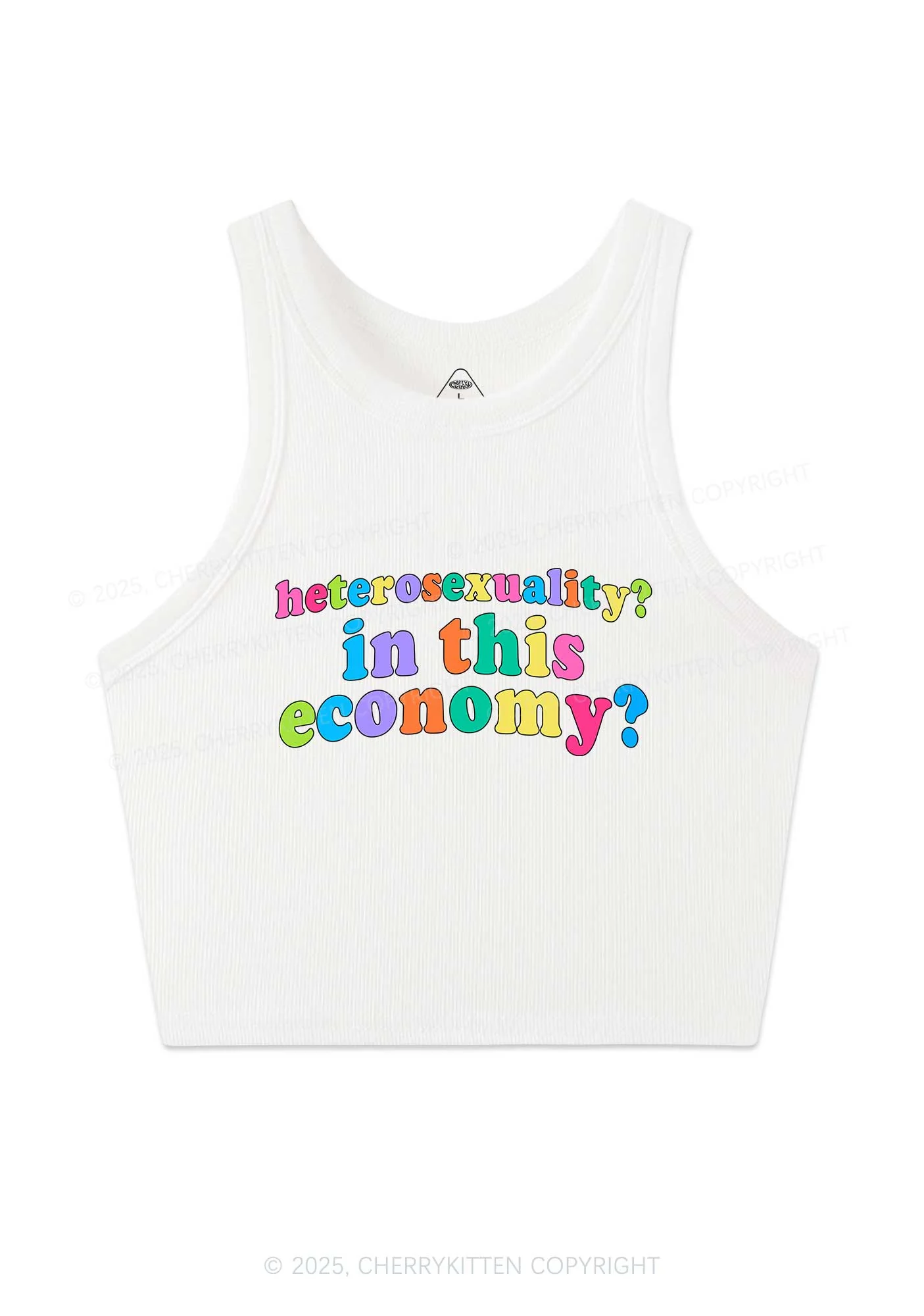 Heterosexuality In This Economy Pride Y2K Crop Tank Top Cherrykitten - Image 3