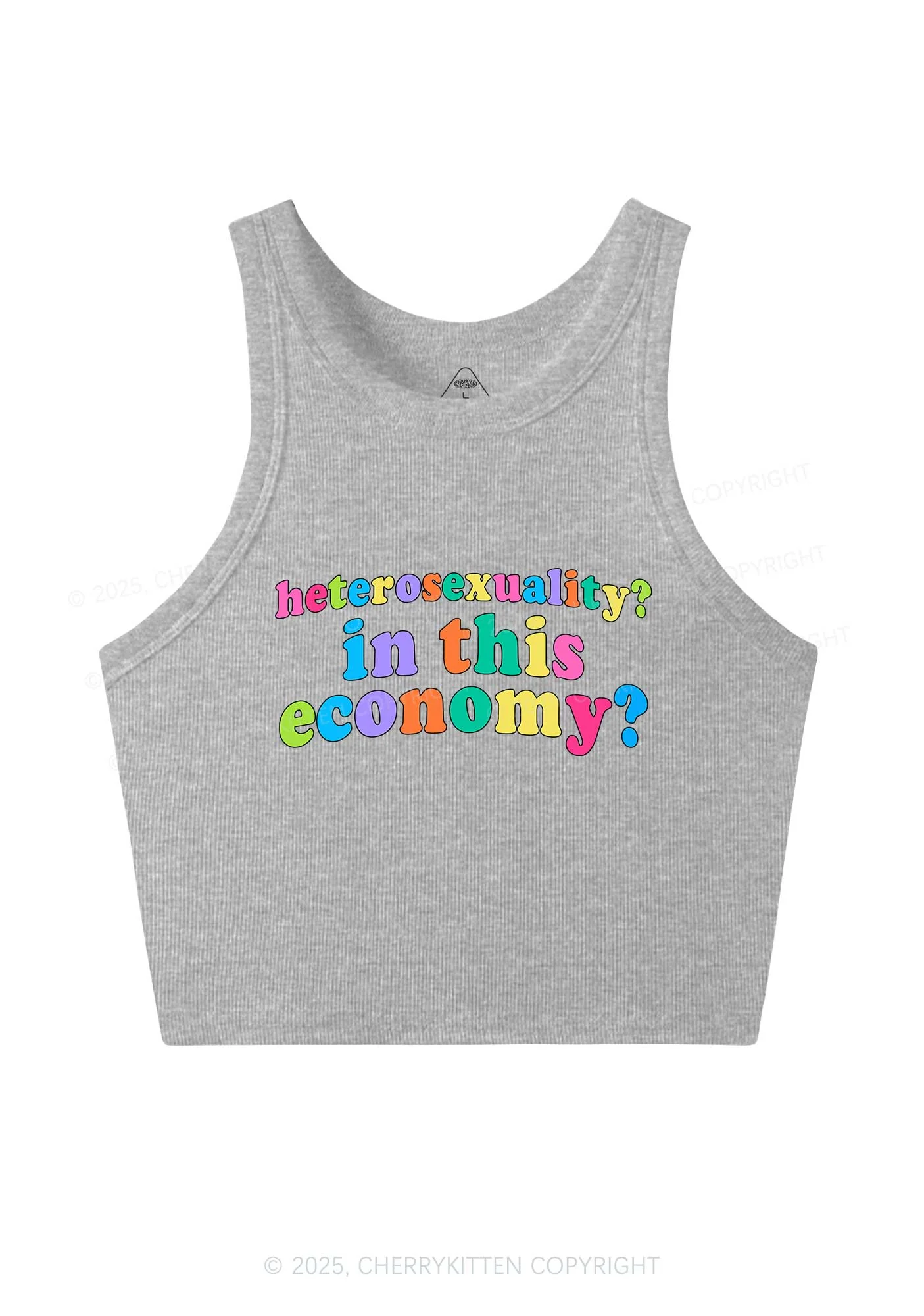 Heterosexuality In This Economy Pride Y2K Crop Tank Top Cherrykitten - Image 4