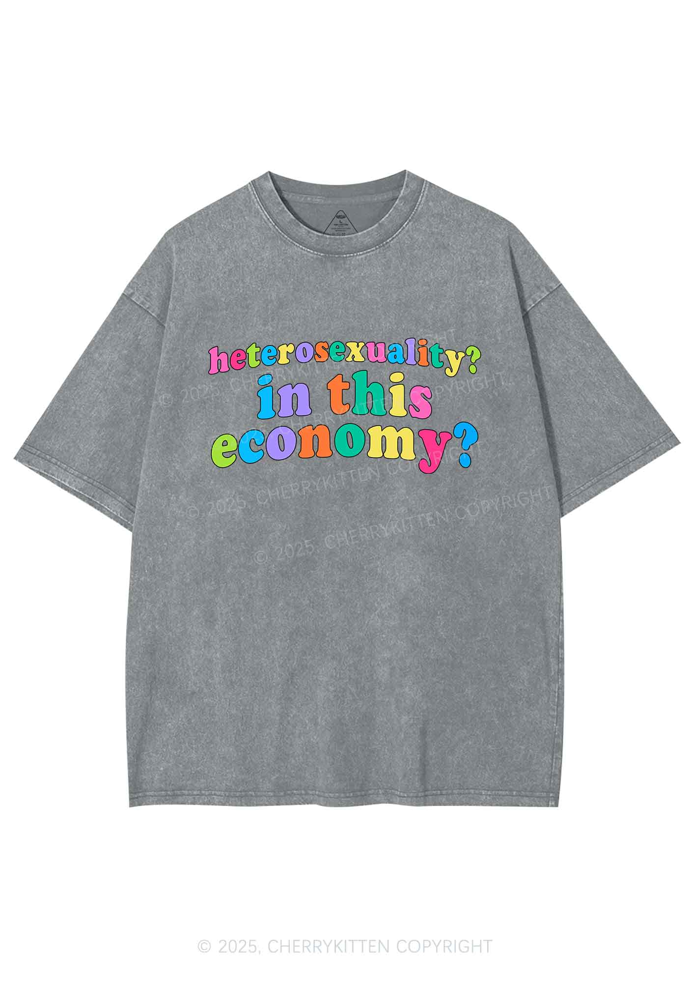 Heterosexuality In This Economy Pride Y2K Shirts Washed Tee Cherrykitten - Image 6