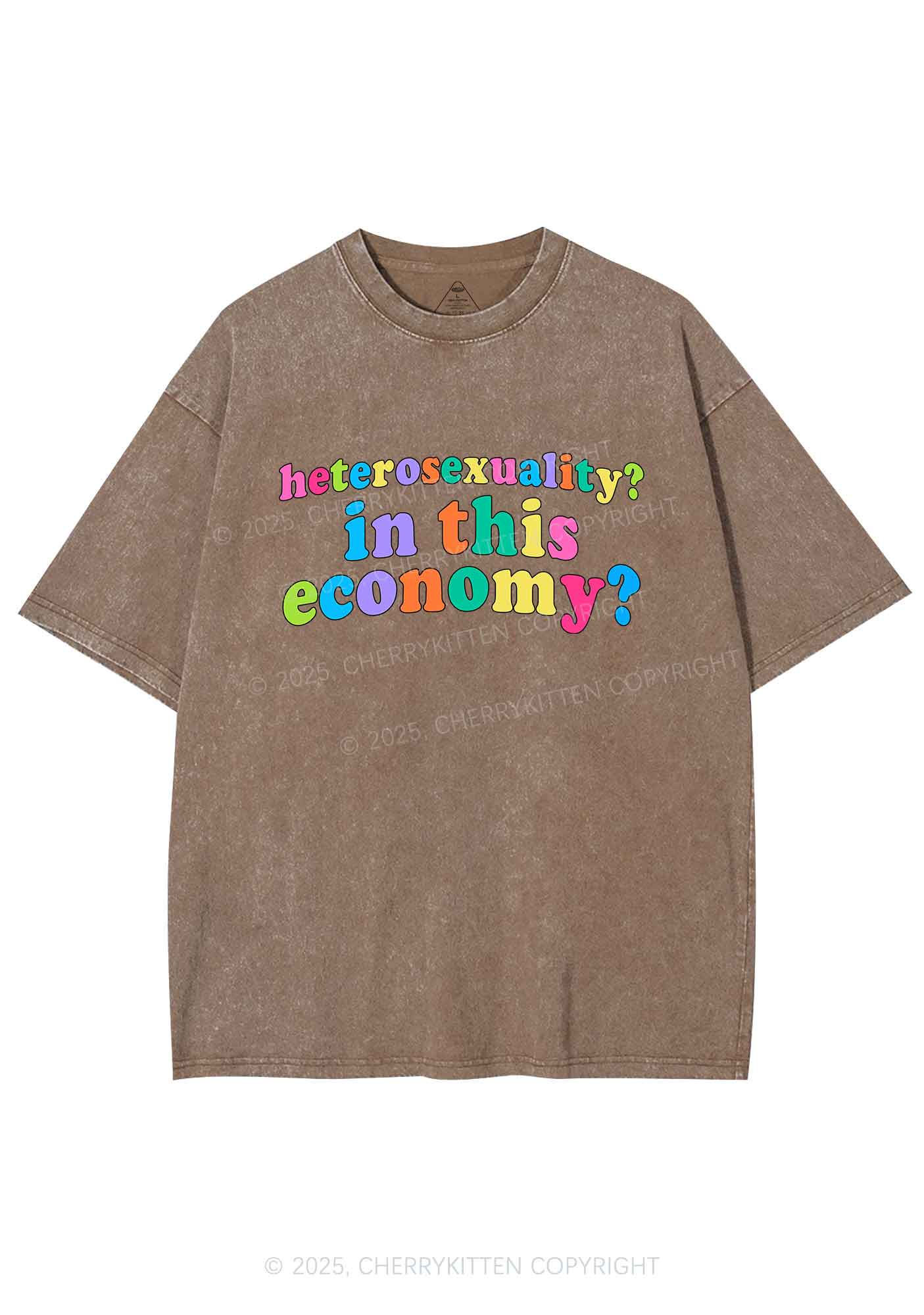 Heterosexuality In This Economy Pride Y2K Shirts Washed Tee Cherrykitten - Image 7