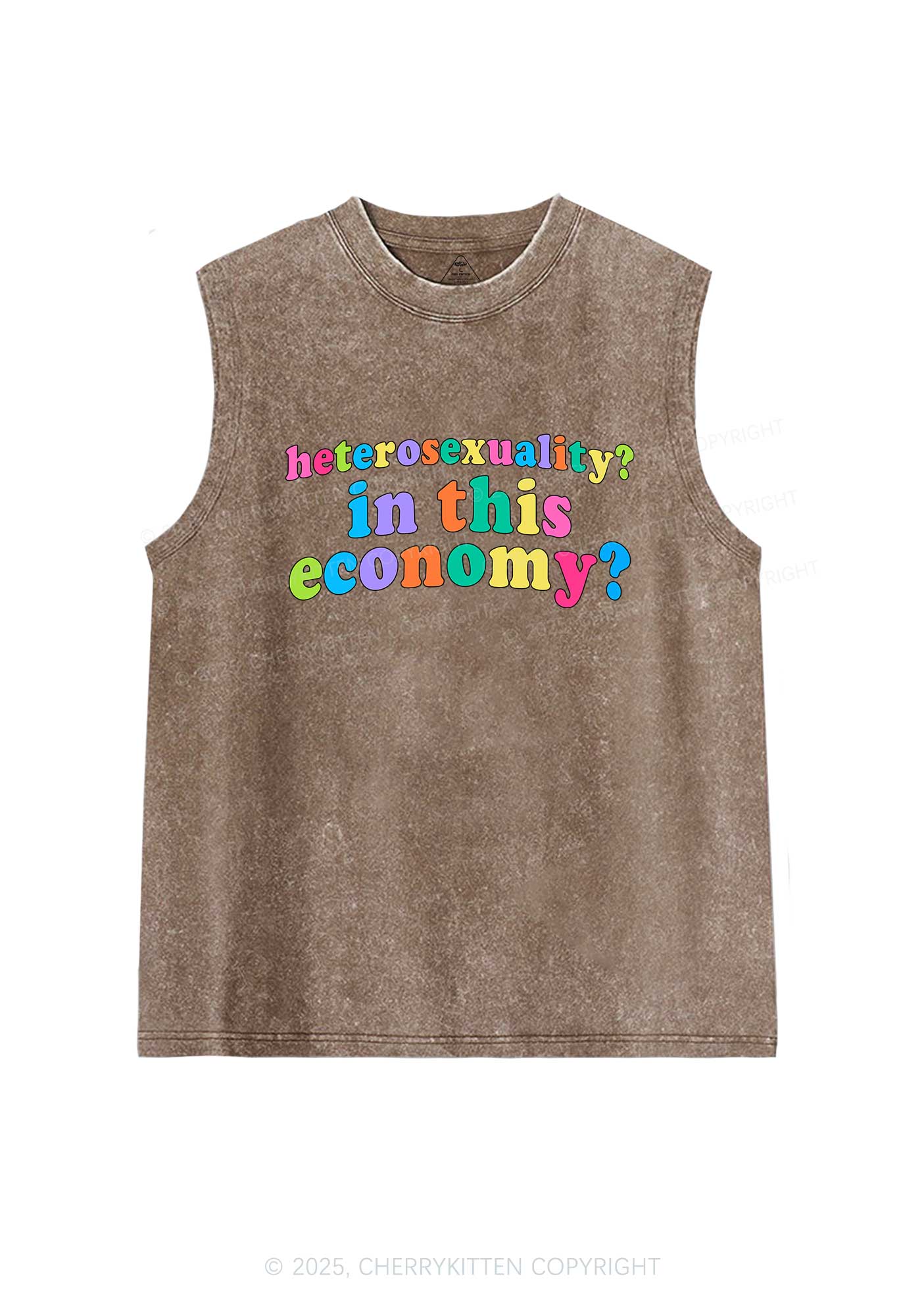 Heterosexuality In This Economy Pride Y2K Washed Muscle Tank Cherrykitten - Image 6