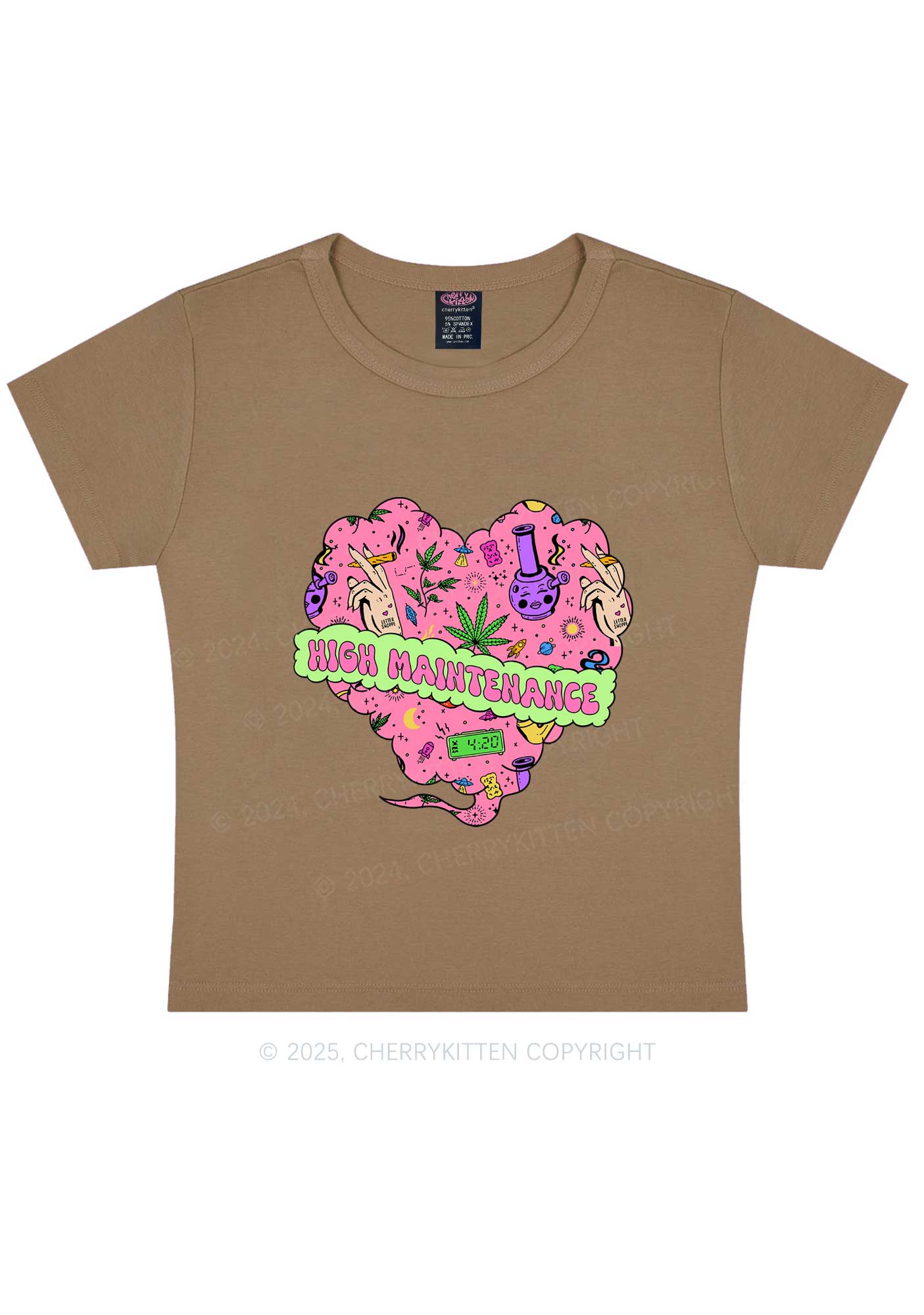 High Maintenance Heart Y2K Baby Tee Cherrykitten - Image 10