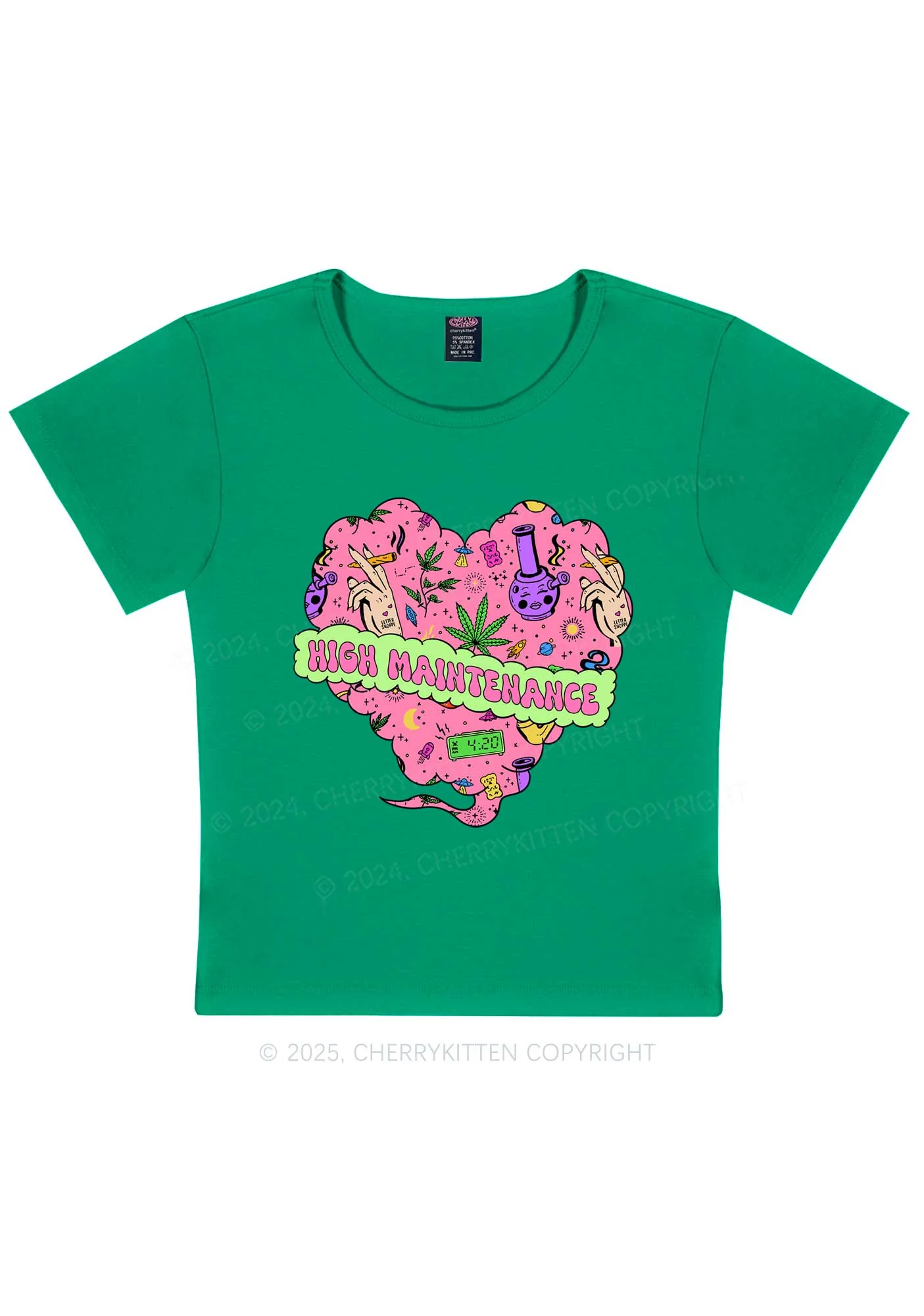 High Maintenance Heart Y2K Baby Tee Cherrykitten - Image 11