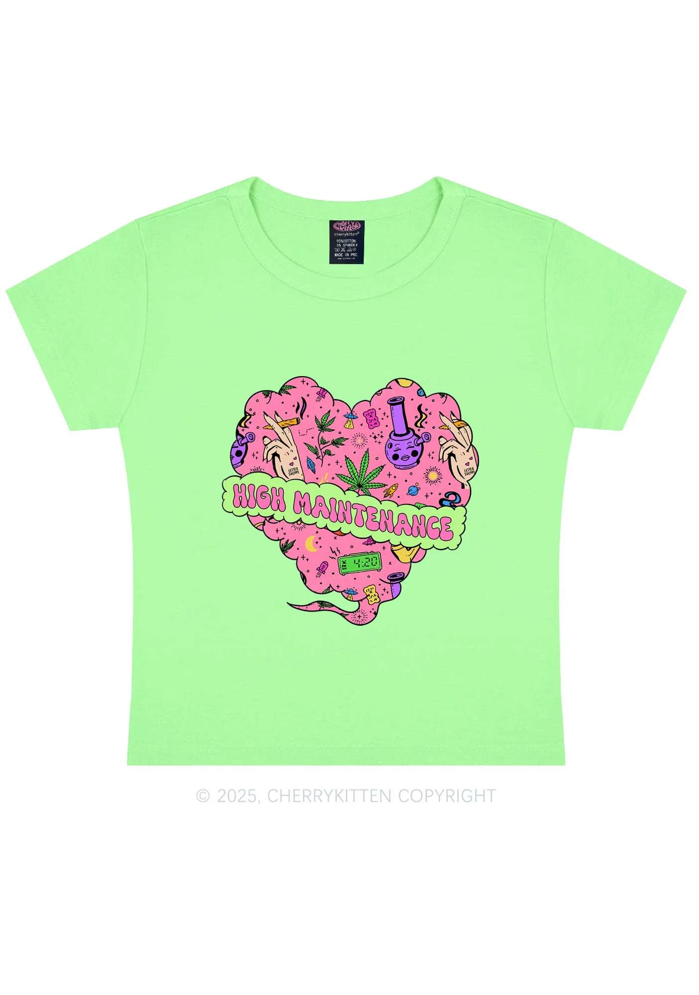 High Maintenance Heart Y2K Baby Tee Cherrykitten - Image 12
