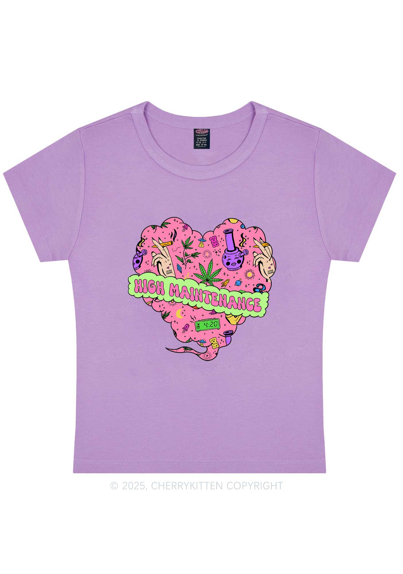 High Maintenance Heart Y2K Baby Tee Cherrykitten - Image 5