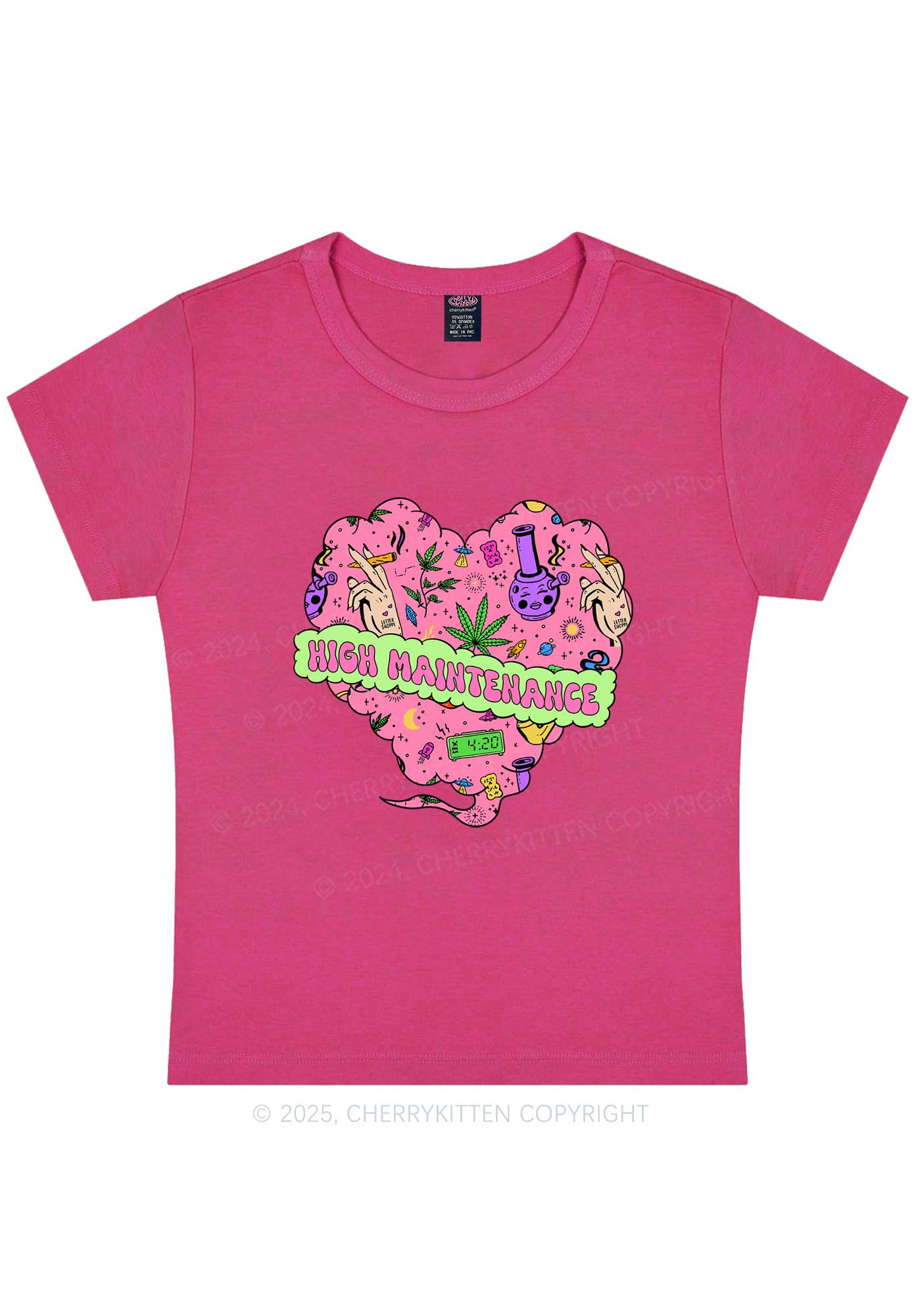High Maintenance Heart Y2K Baby Tee Cherrykitten - Image 6