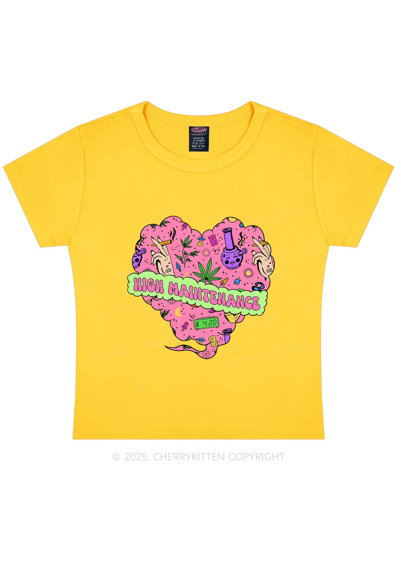 High Maintenance Heart Y2K Baby Tee Cherrykitten - Image 7