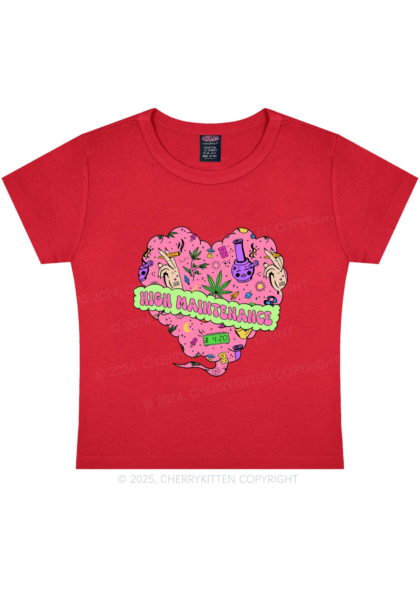 High Maintenance Heart Y2K Baby Tee Cherrykitten - Image 8