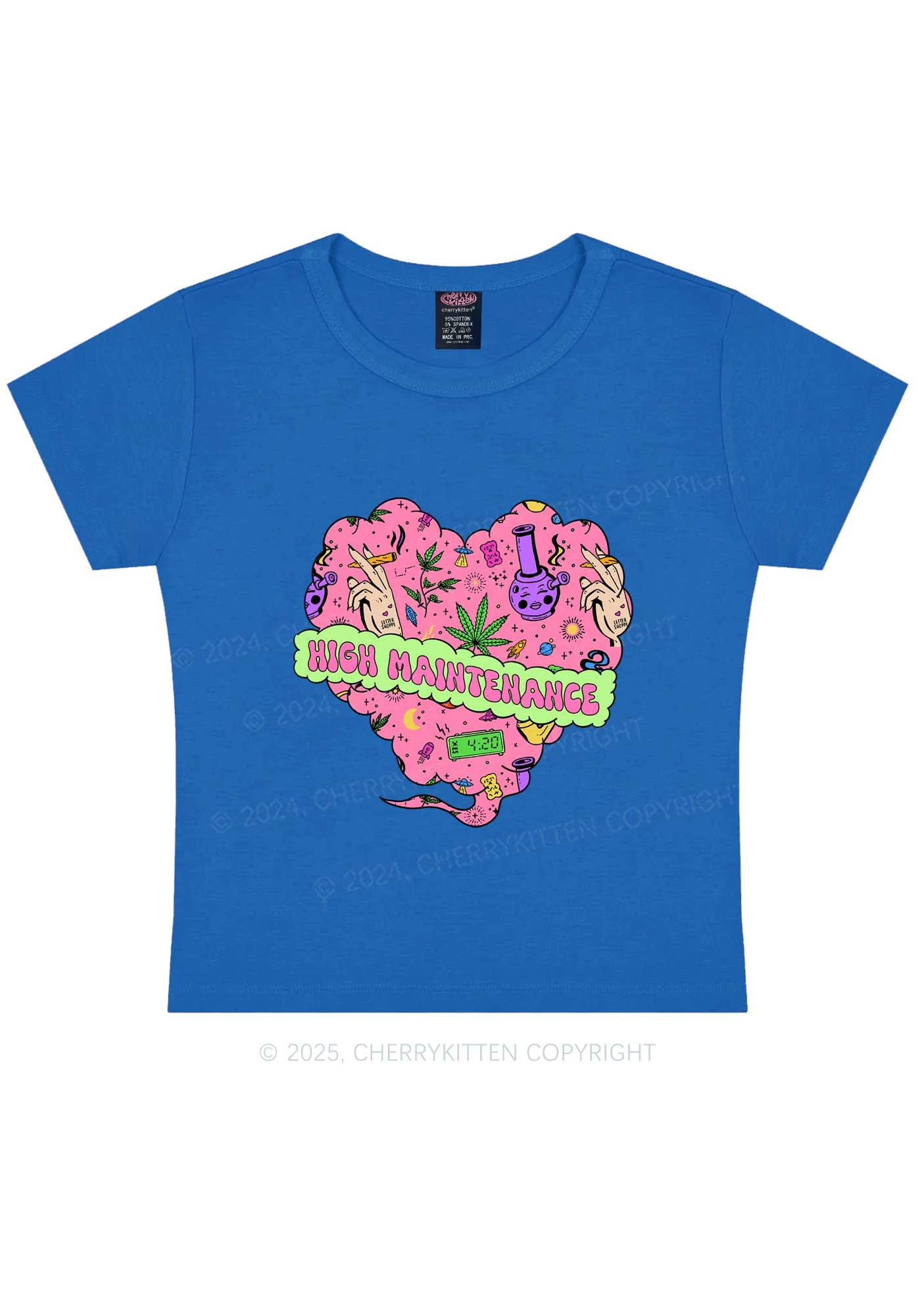 High Maintenance Heart Y2K Baby Tee Cherrykitten - Image 9