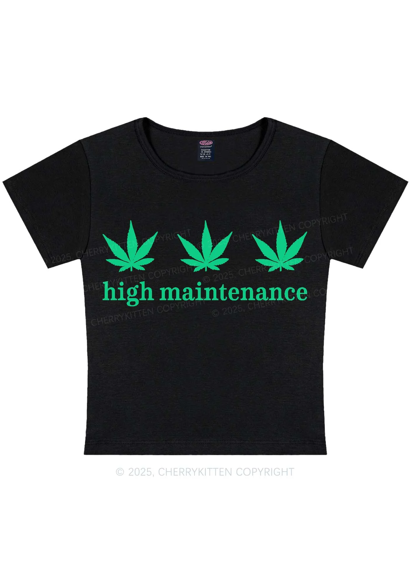High Maintenance Y2K Baby Tee Cherrykitten - Image 3