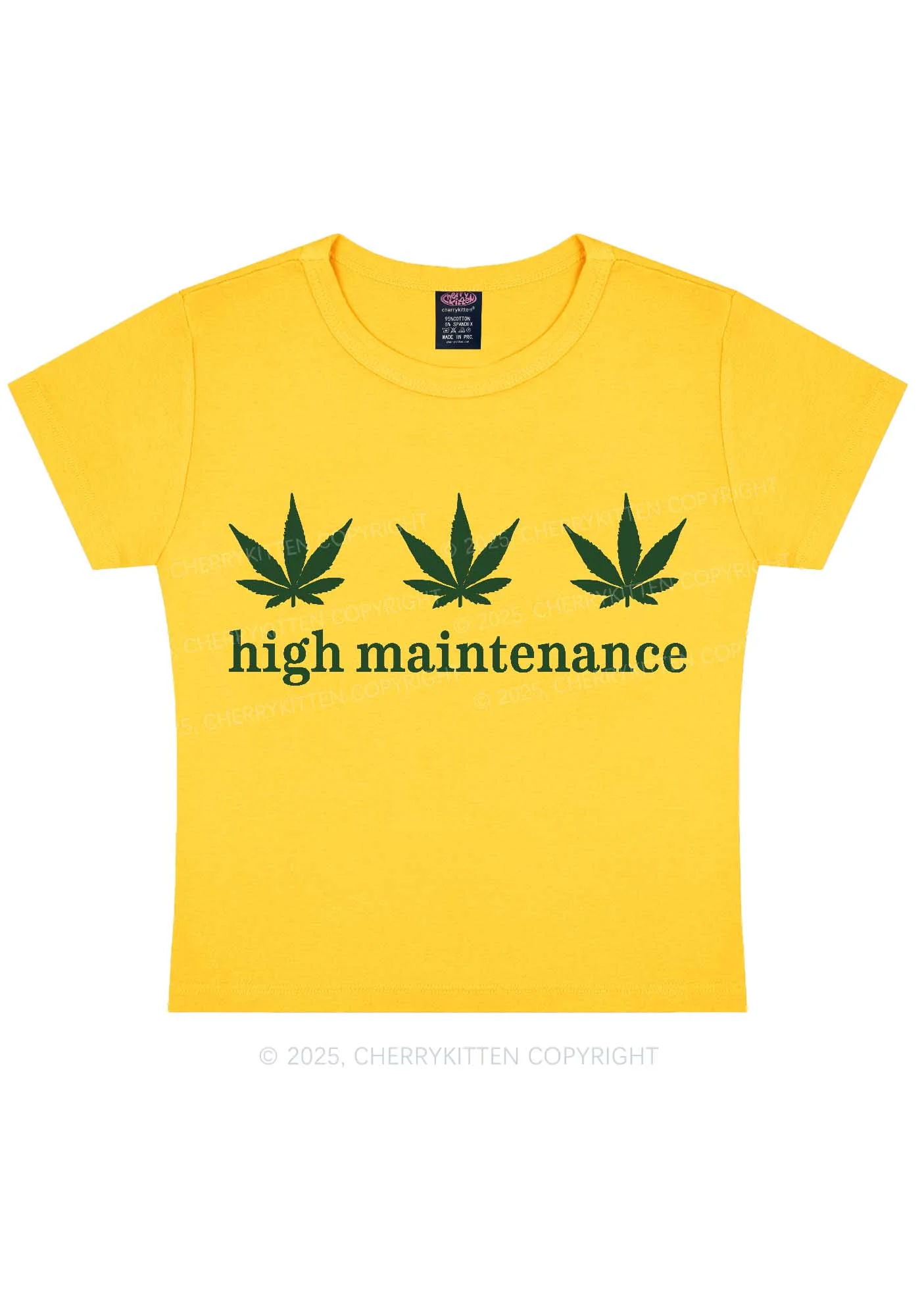 High Maintenance Y2K Baby Tee Cherrykitten - Image 4