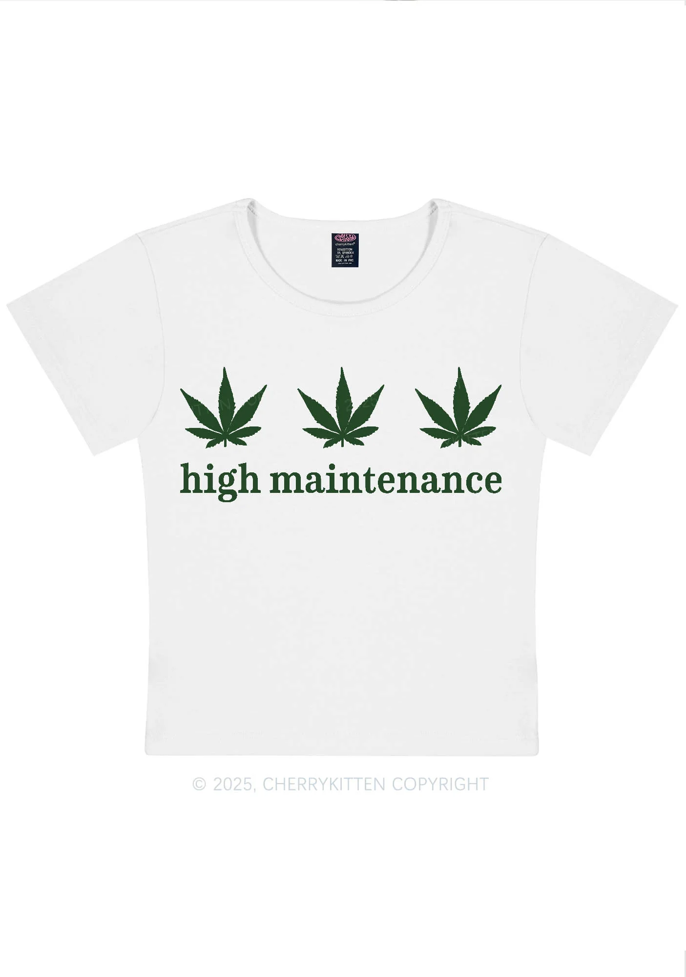 High Maintenance Y2K Baby Tee Cherrykitten - Image 5