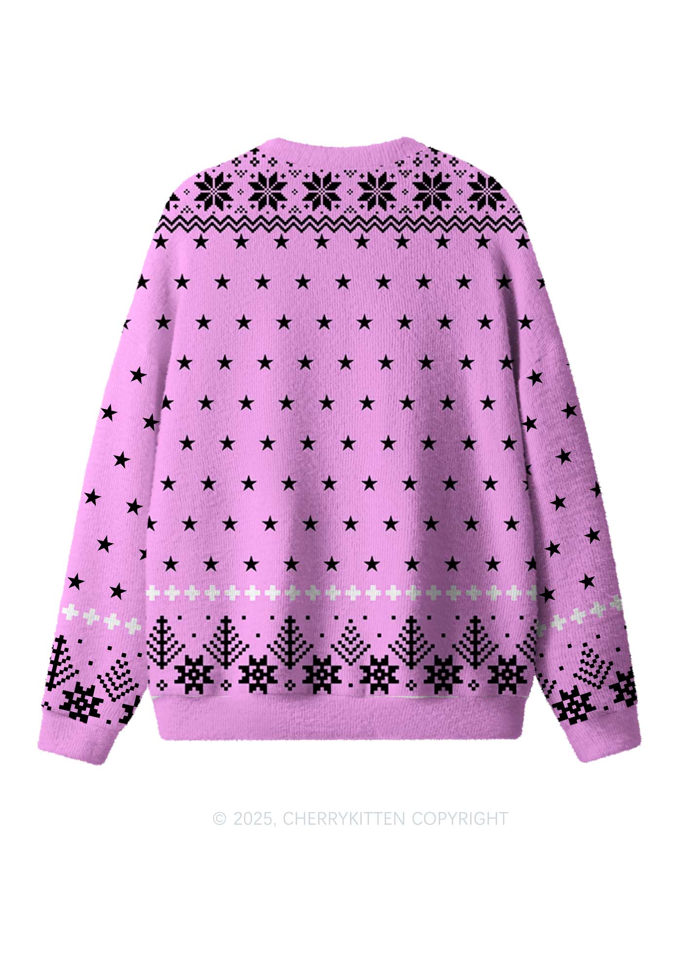 High Priestess Cat Y2K Christmas Knit Sweatshirt Cherrykitten - Image 2