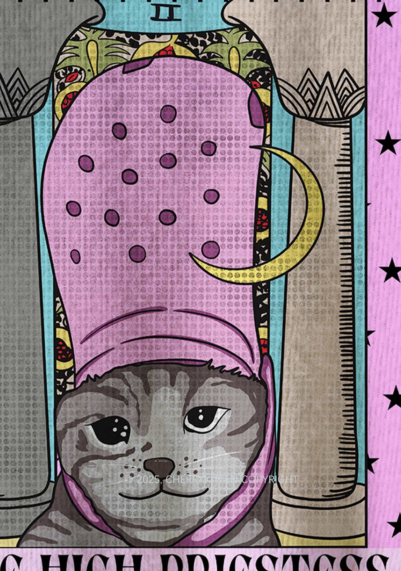 High Priestess Cat Y2K Christmas Knit Sweatshirt Cherrykitten - Image 6