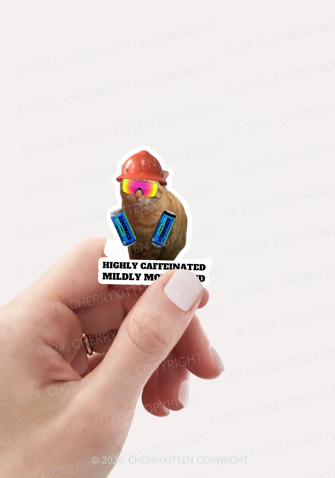 Highly Caffeinated 1Pc Y2K Sticker Cherrykitten - Image 2