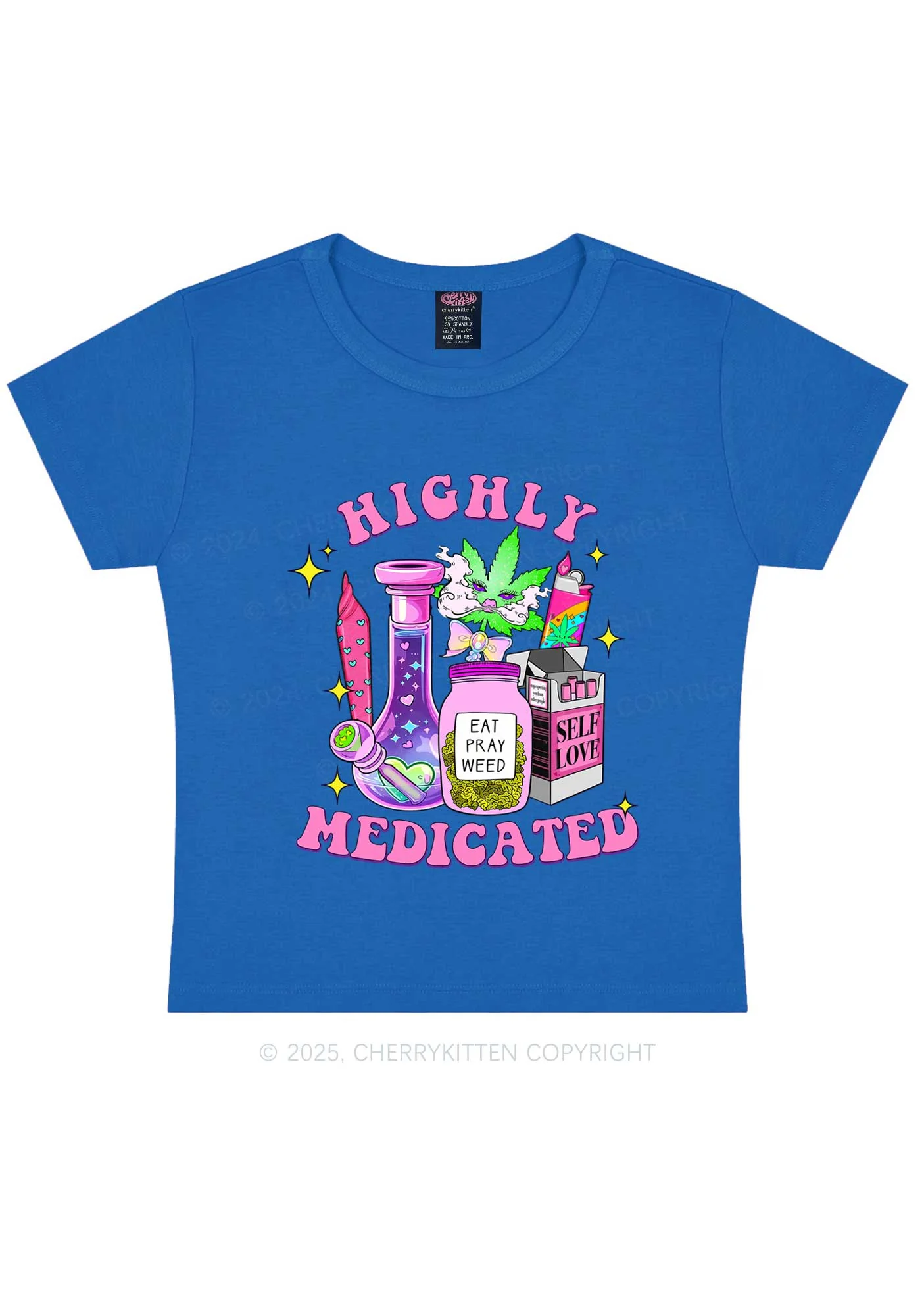 Highly Medicated Y2K Baby Tee Cherrykitten - Image 7