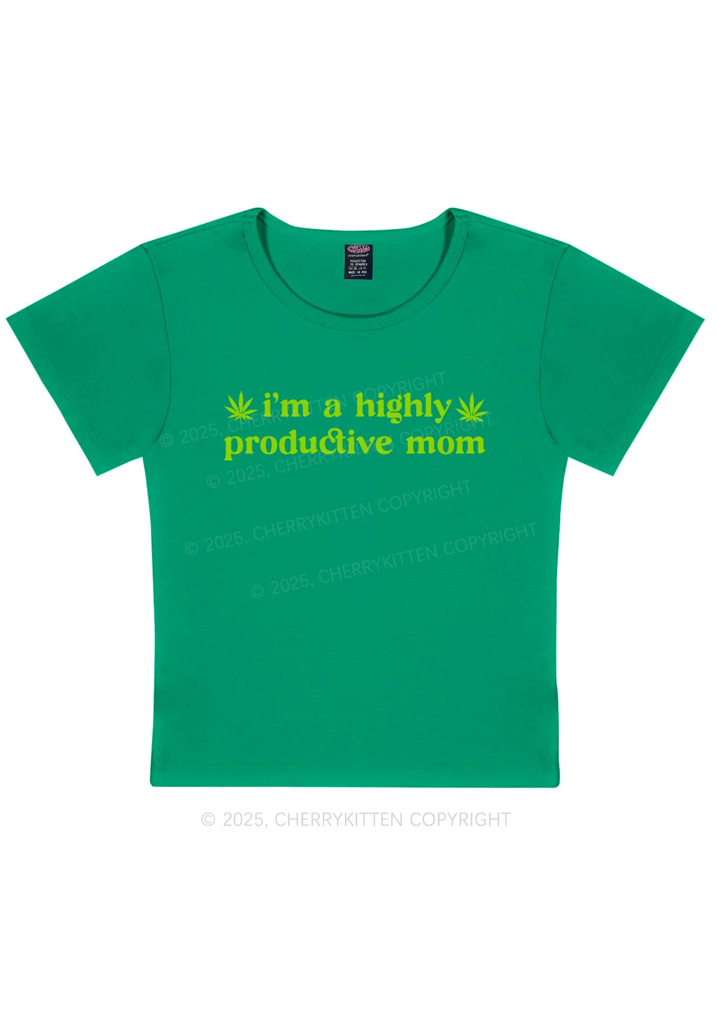Highly Productive Mom Y2K Baby Tee Cherrykitten - Image 11
