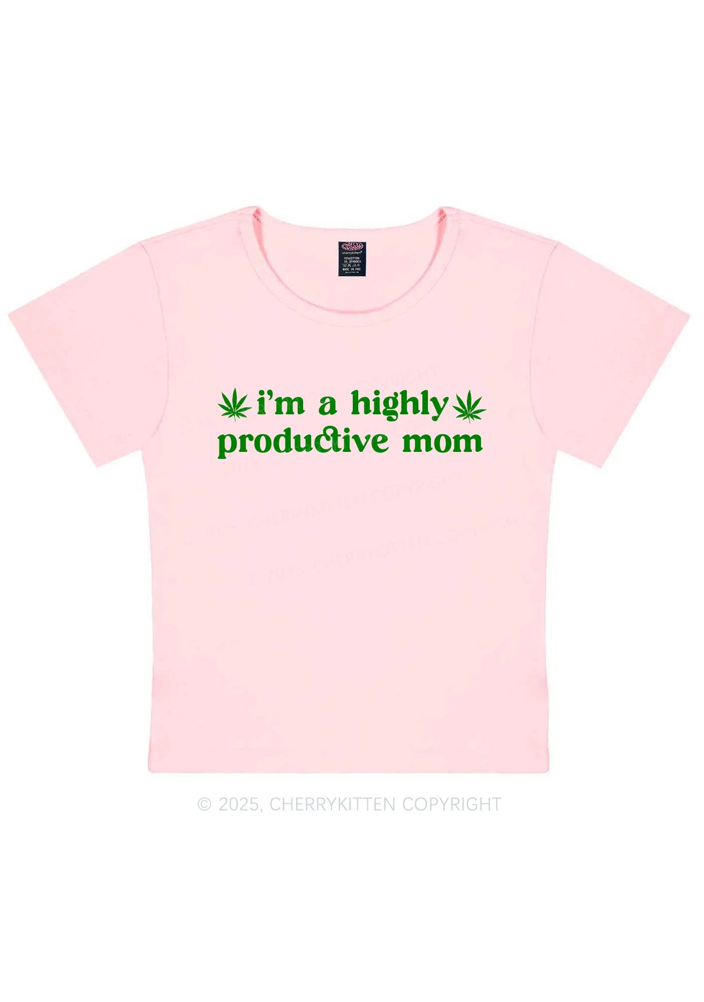 Highly Productive Mom Y2K Baby Tee Cherrykitten - Image 12
