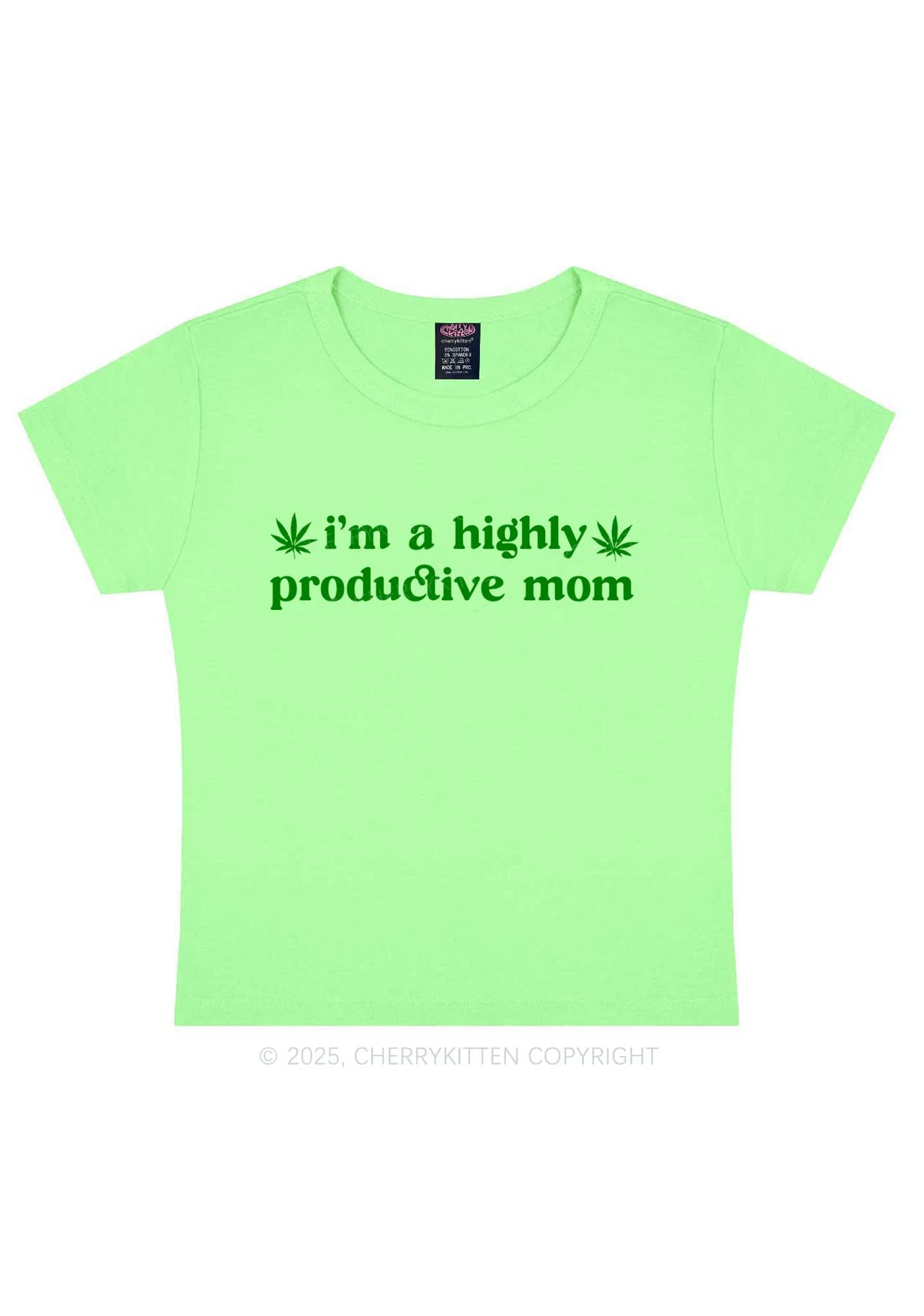 Highly Productive Mom Y2K Baby Tee Cherrykitten - Image 13
