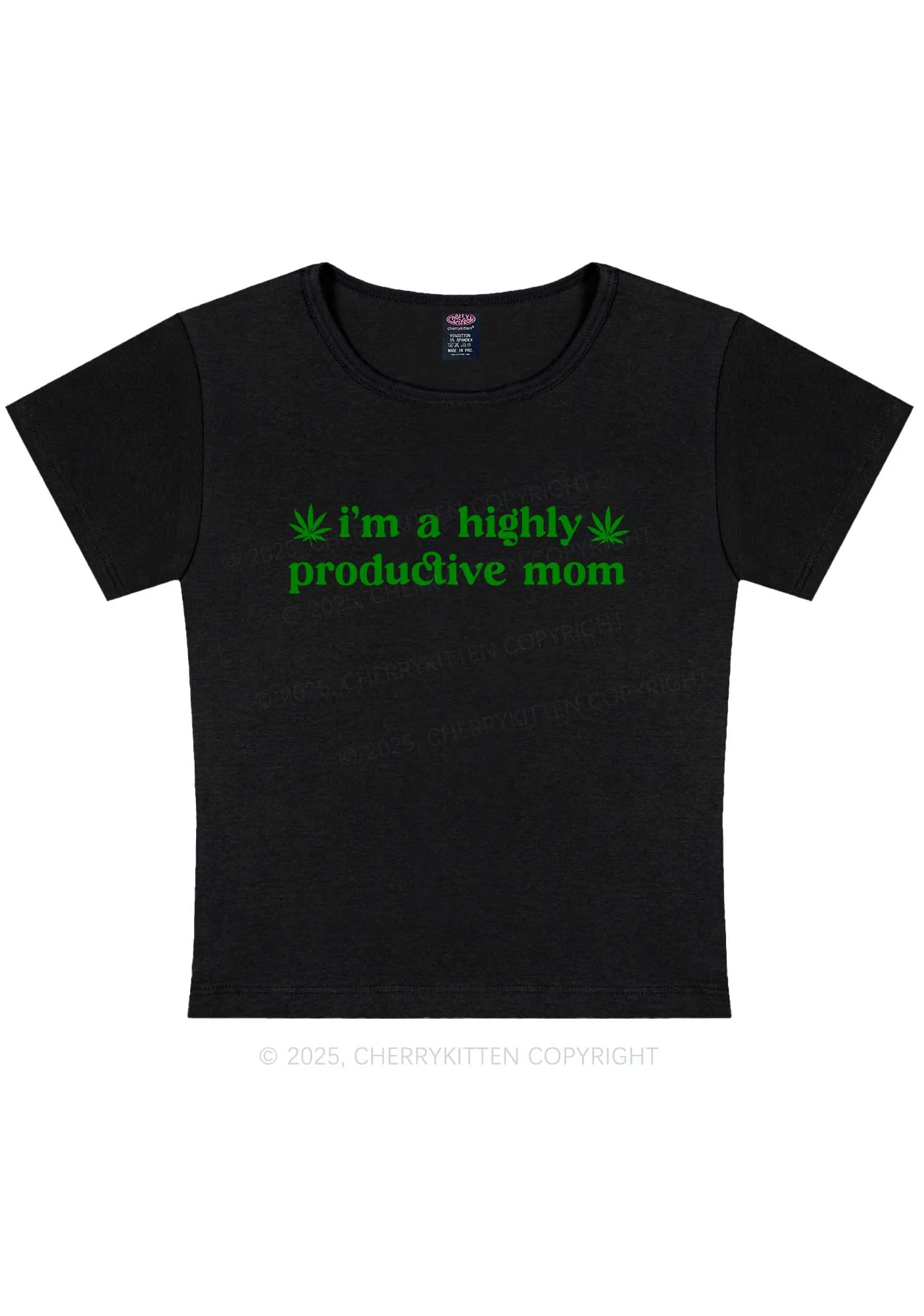 Highly Productive Mom Y2K Baby Tee Cherrykitten - Image 4