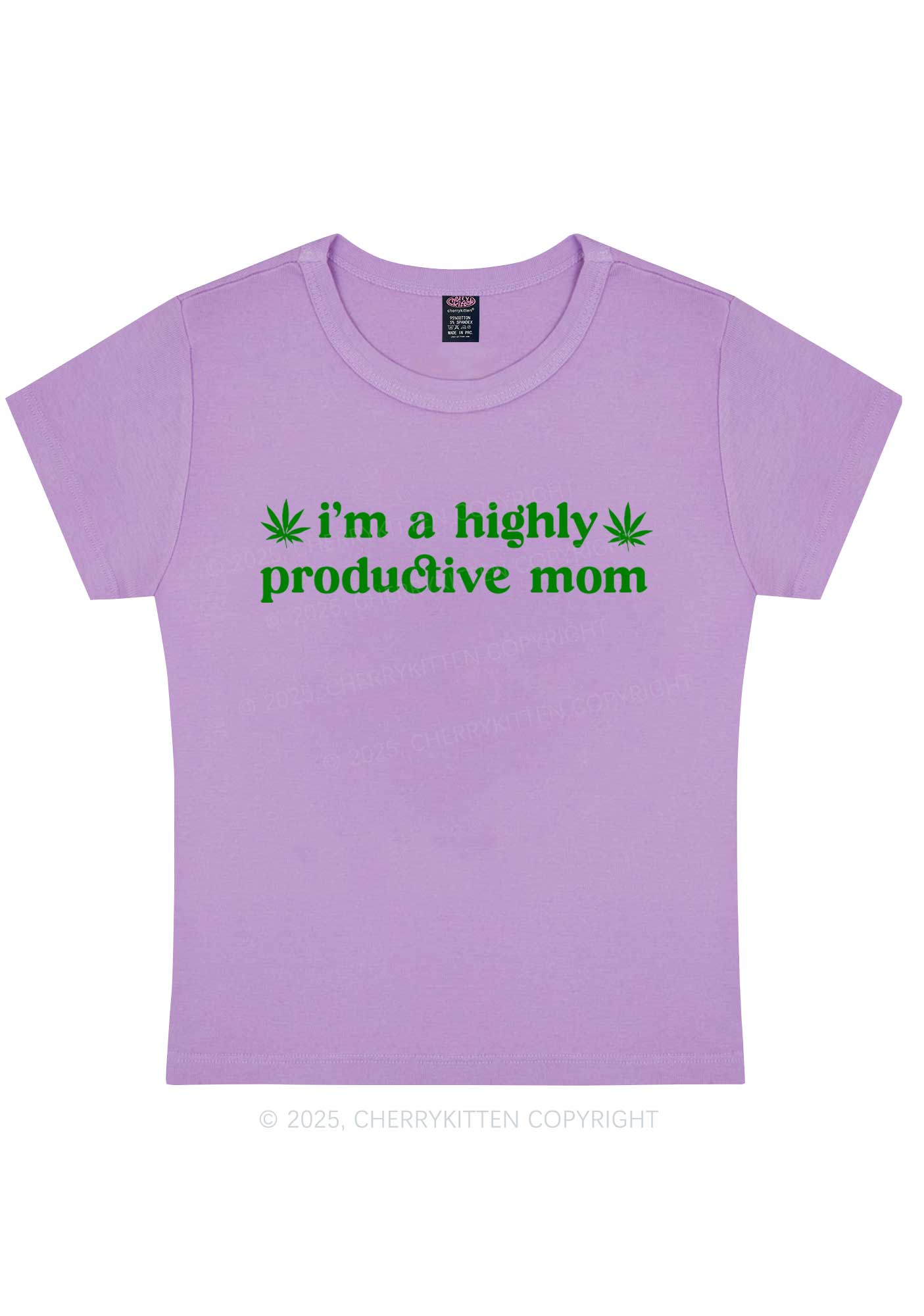 Highly Productive Mom Y2K Baby Tee Cherrykitten - Image 7
