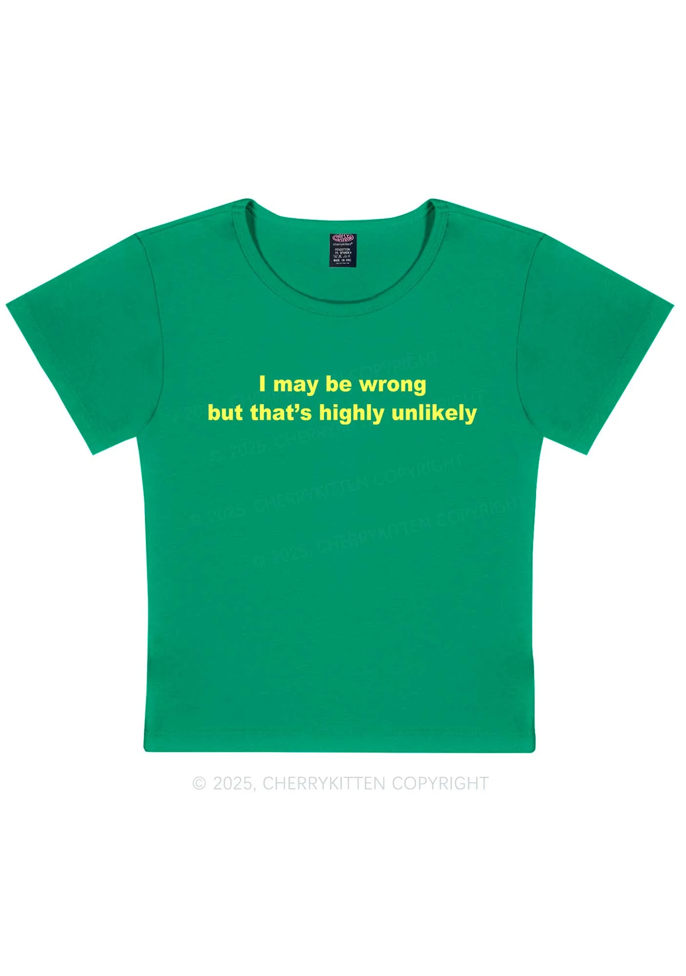 Highly Unlikely Y2K Baby Tee Cherrykitten - Image 12
