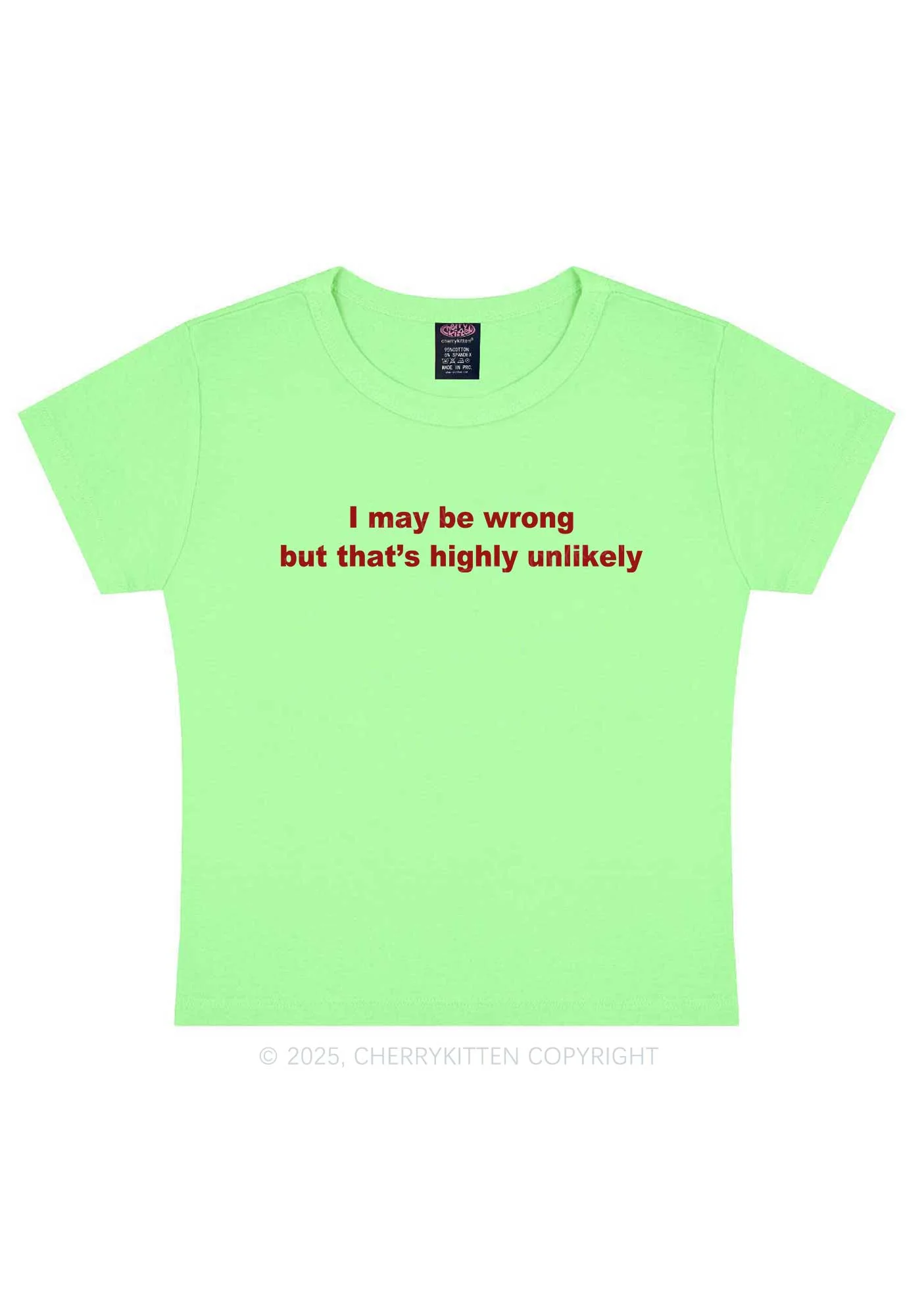 Highly Unlikely Y2K Baby Tee Cherrykitten - Image 13