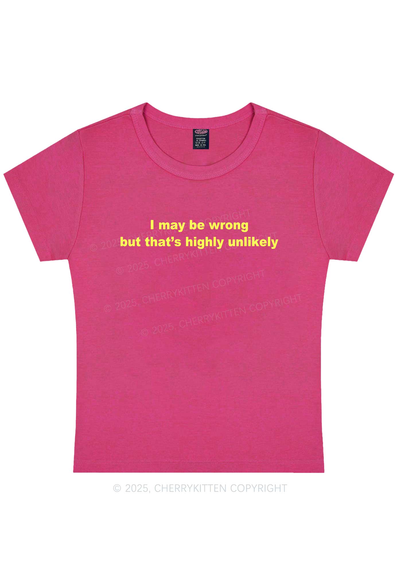 Highly Unlikely Y2K Baby Tee Cherrykitten - Image 8
