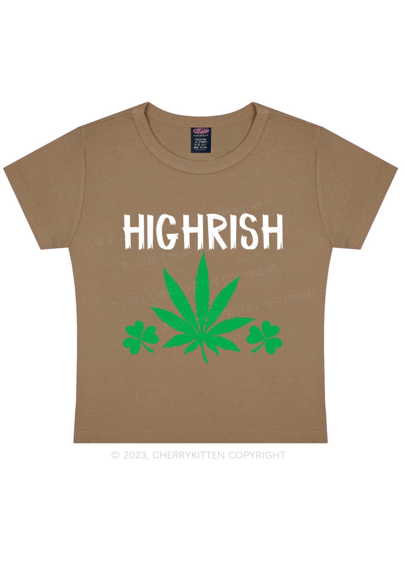Highrish St Patricks Y2K Baby Tee Cherrykitten - Image 9