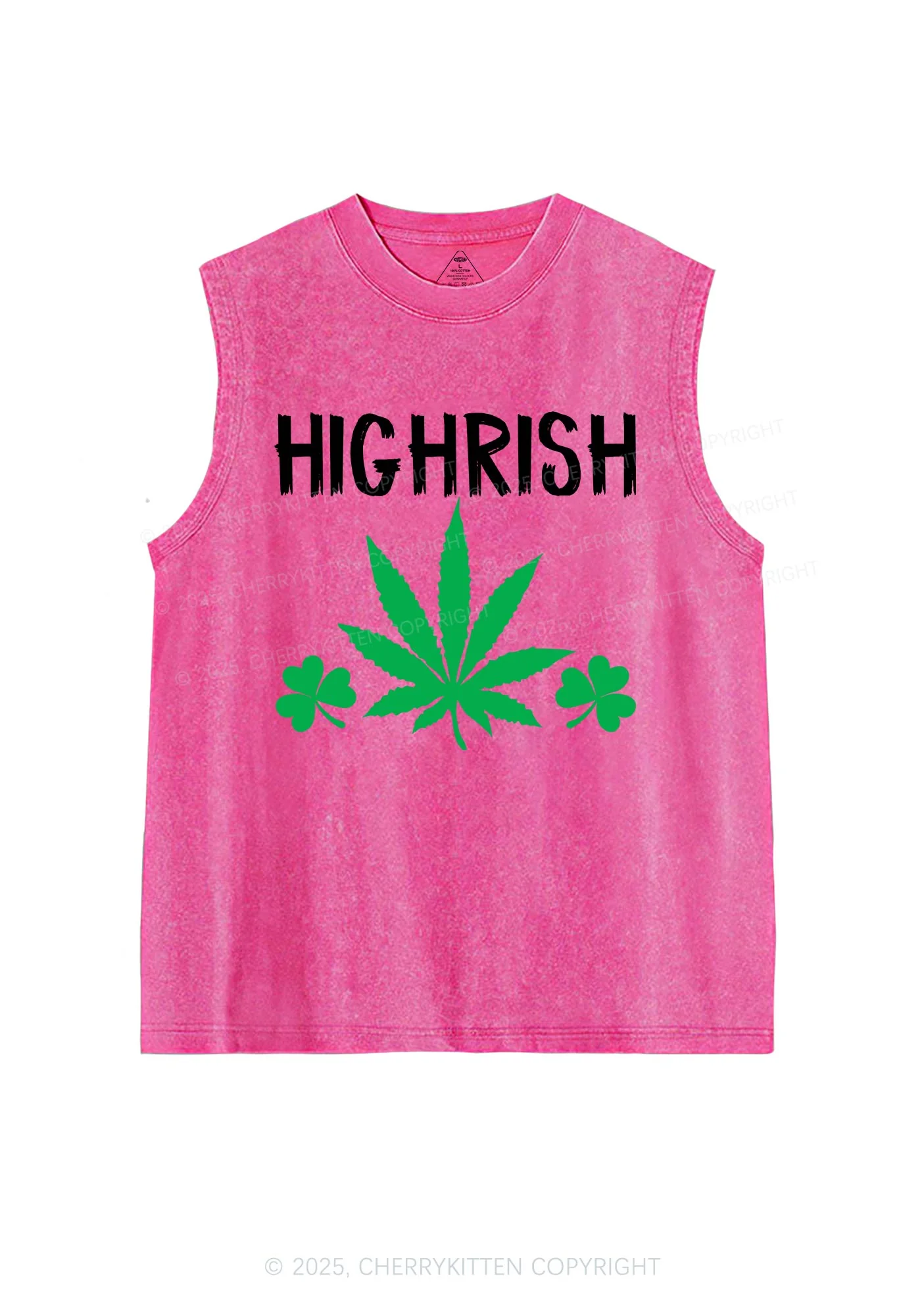 Highrish St Patricks Y2K Washed Tank Cherrykitten - Image 4
