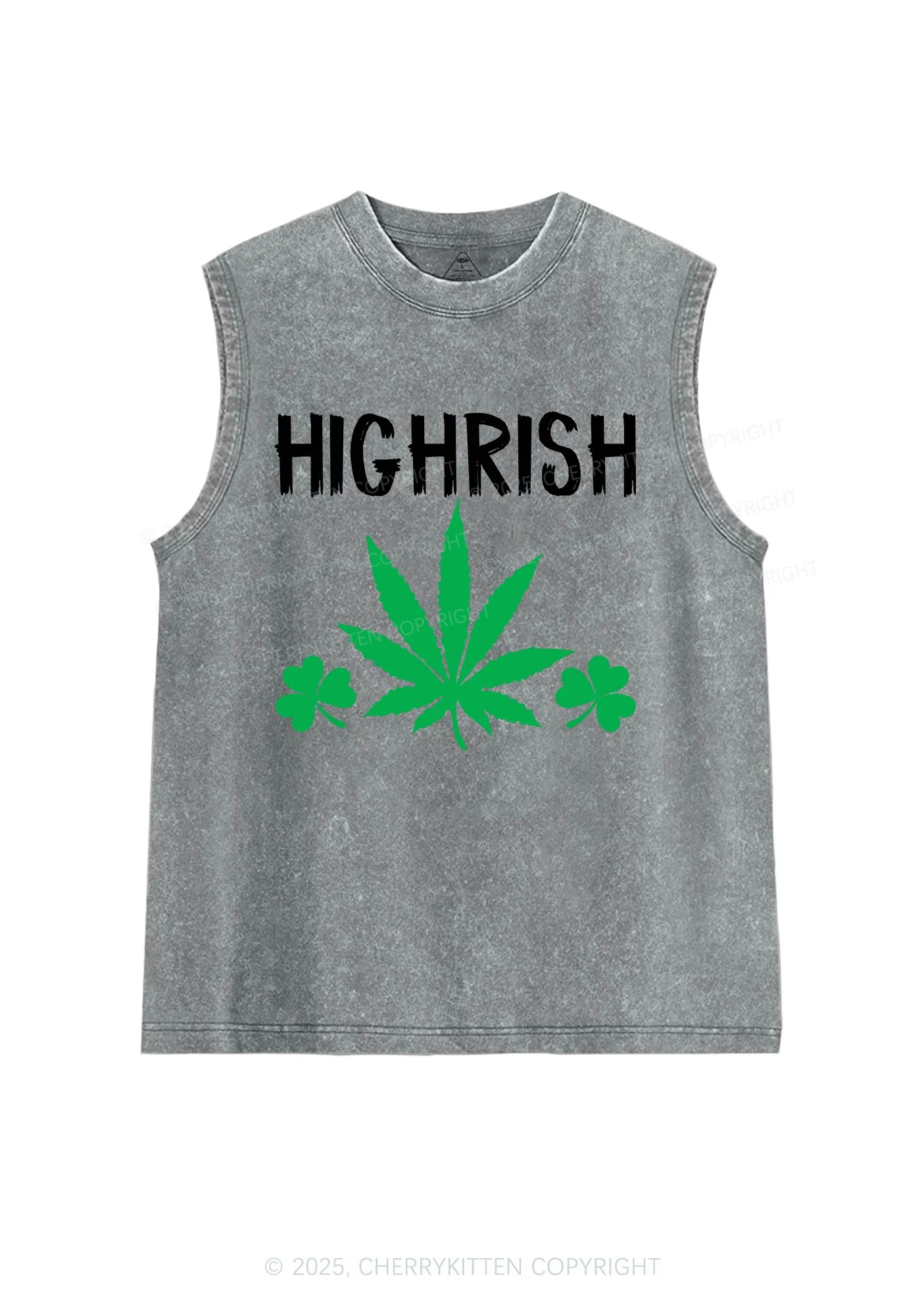 Highrish St Patricks Y2K Washed Tank Cherrykitten - Image 5