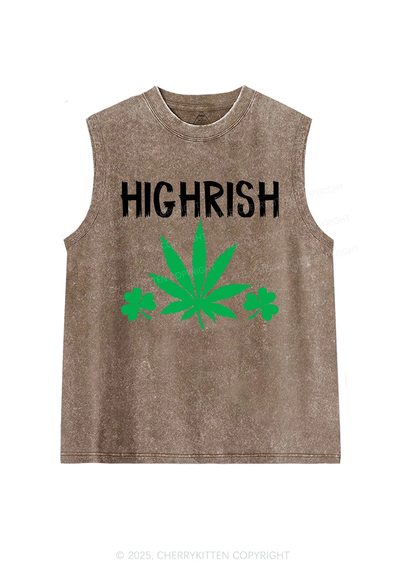 Highrish St Patricks Y2K Washed Tank Cherrykitten - Image 6