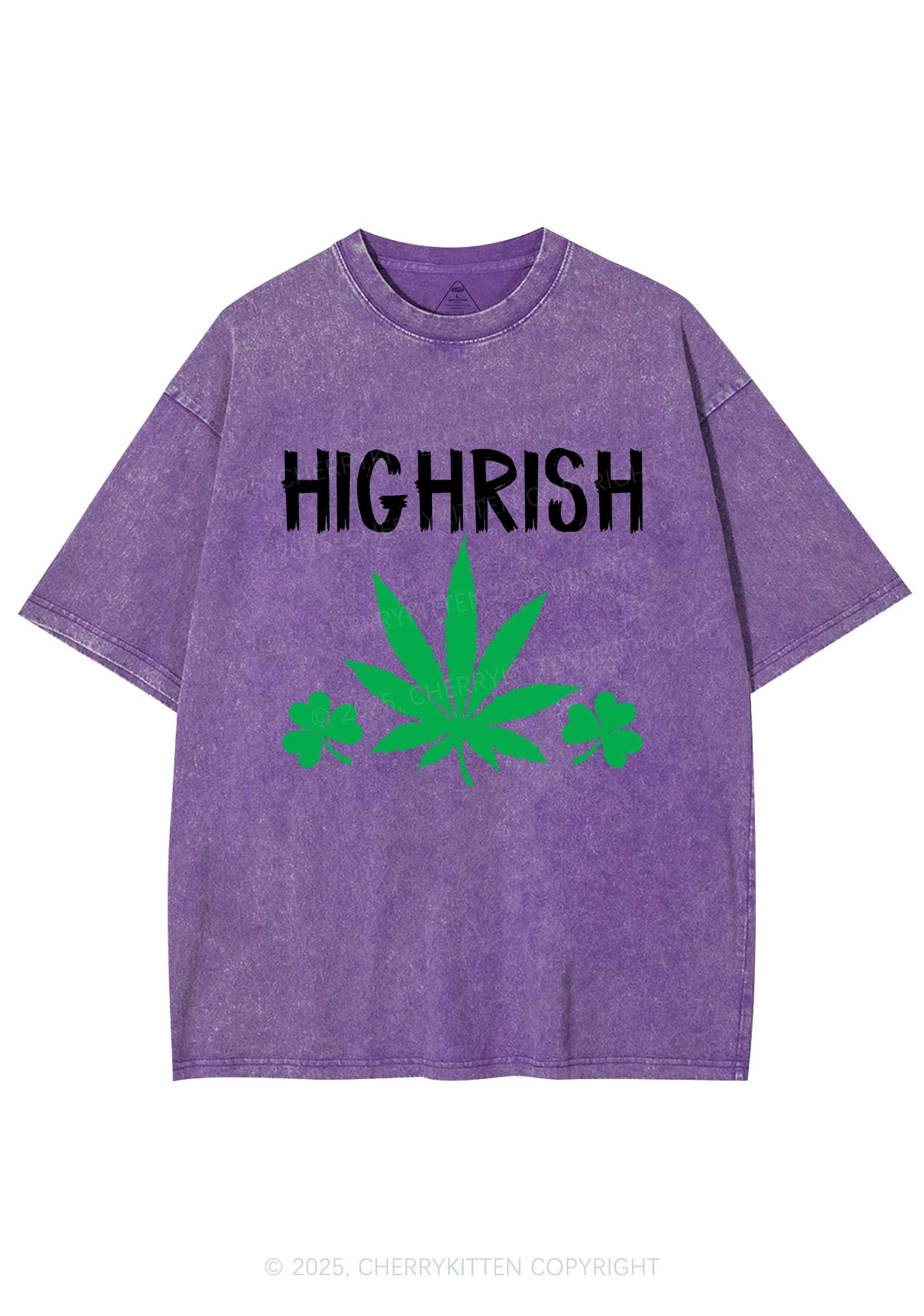 Highrish St Patricks Y2K Washed Tee Cherrykitten - Image 6