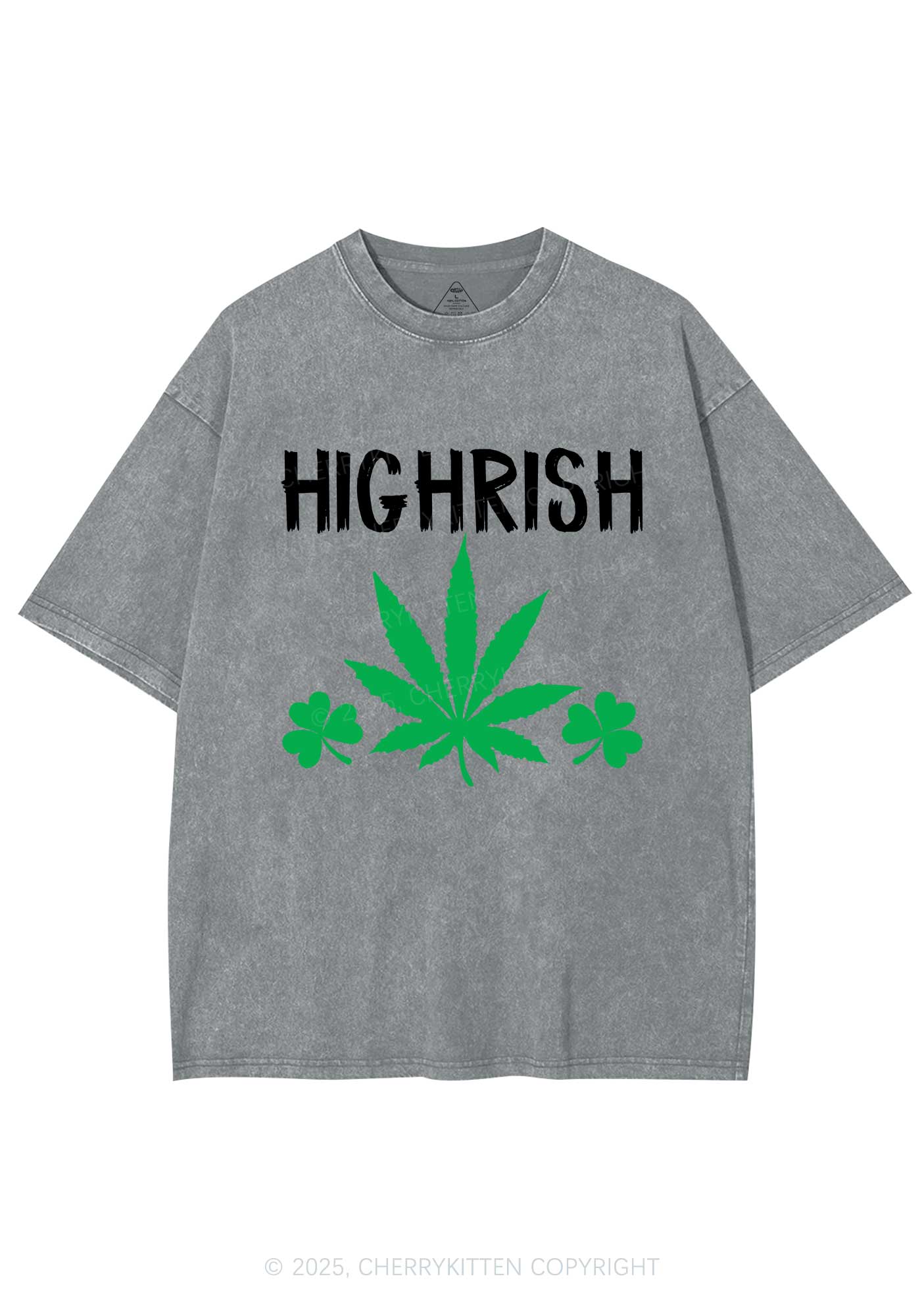 Highrish St Patricks Y2K Washed Tee Cherrykitten - Image 7