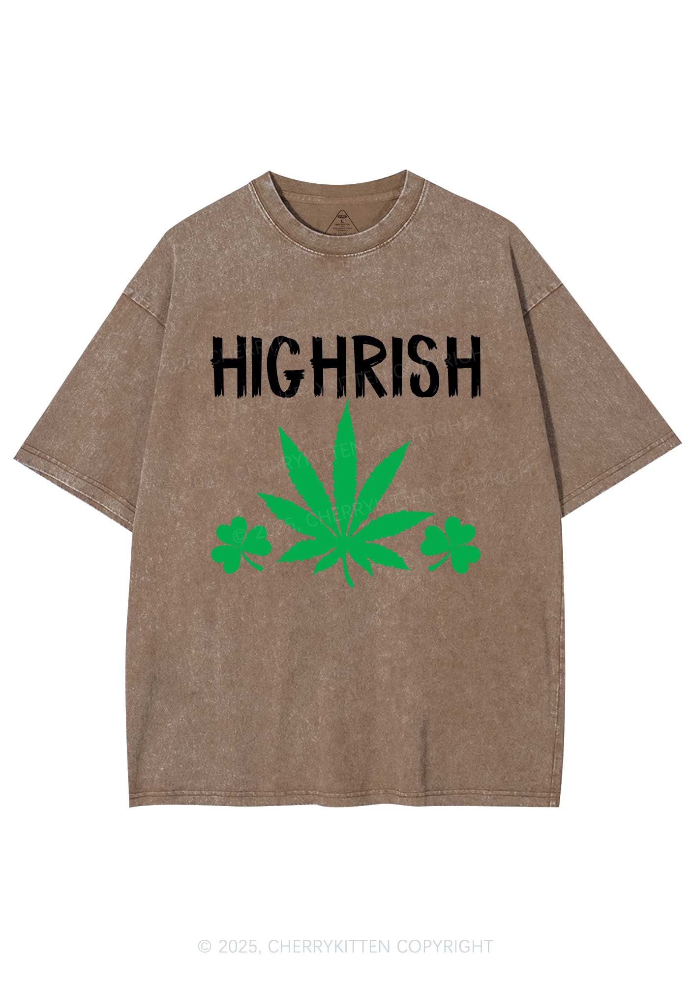 Highrish St Patricks Y2K Washed Tee Cherrykitten - Image 8