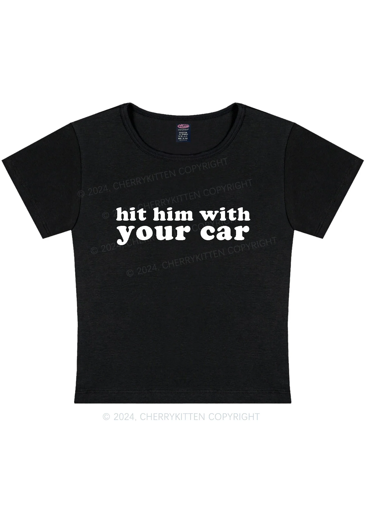 Hit Him Y2K Baby Tee Cherrykitten - Image 4