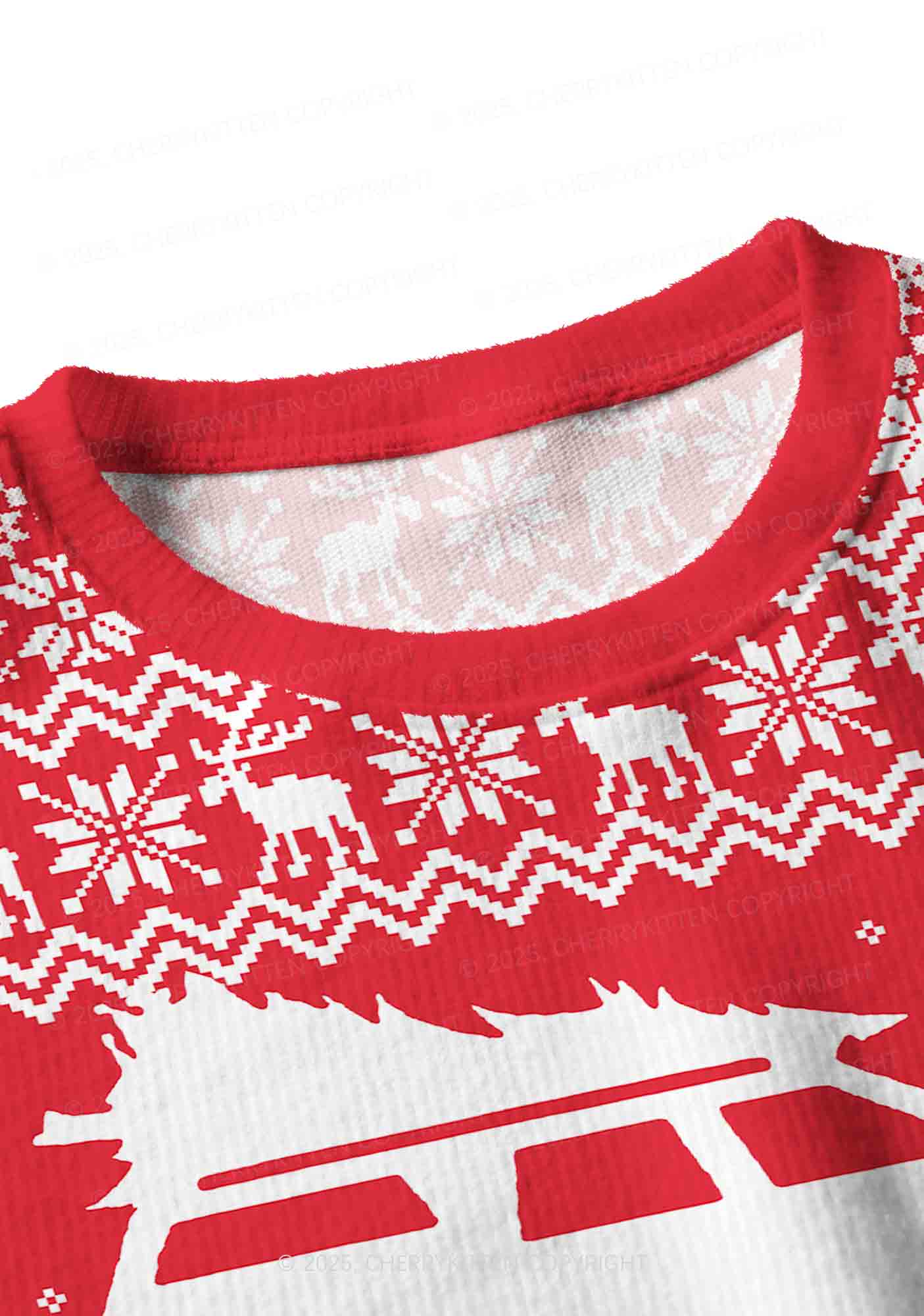 Hit Him Y2K Christmas Crop Knit Sweatshirt Cherrykitten - Image 4