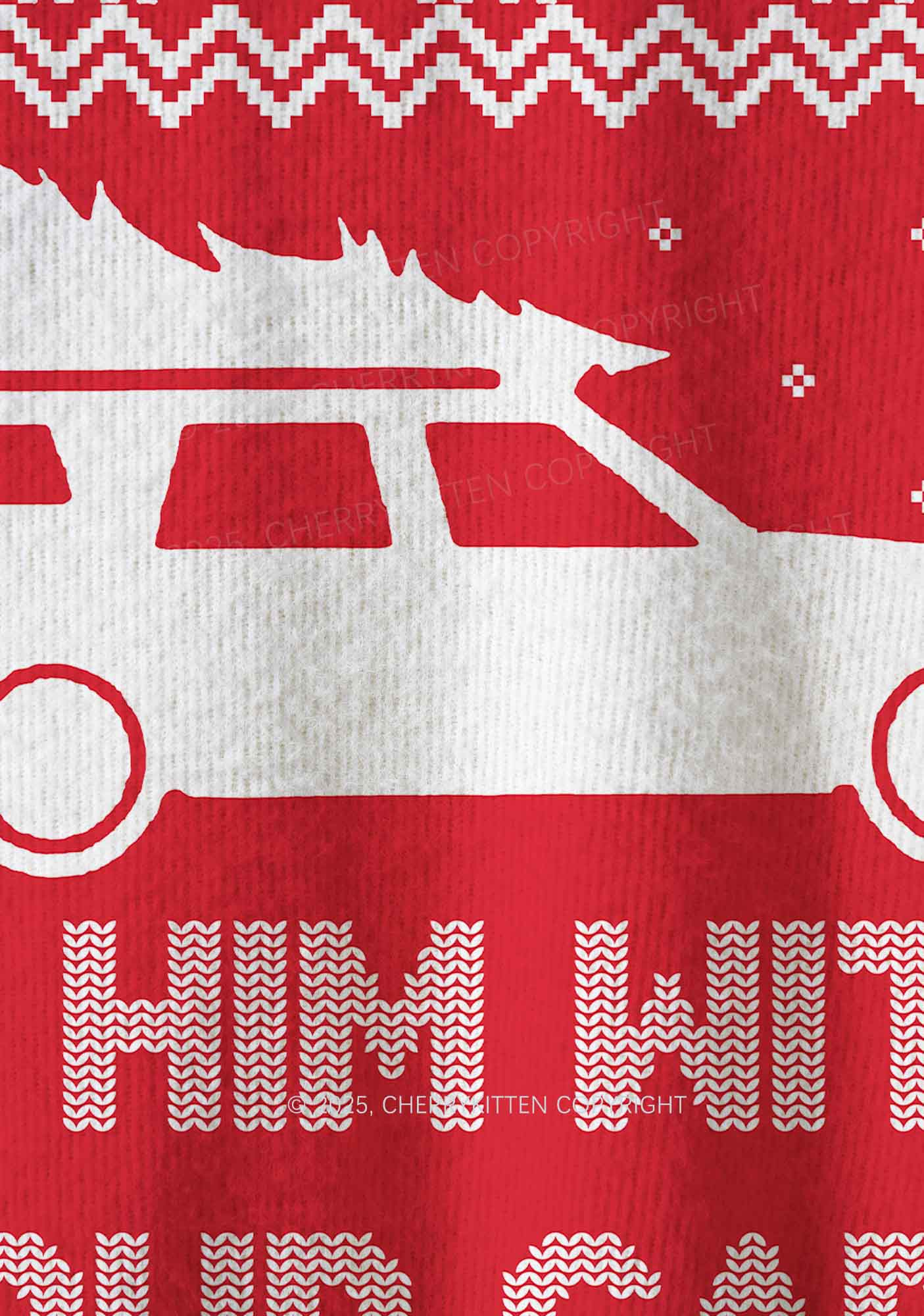 Hit Him Y2K Christmas Knit Sweatshirt Cherrykitten - Image 5