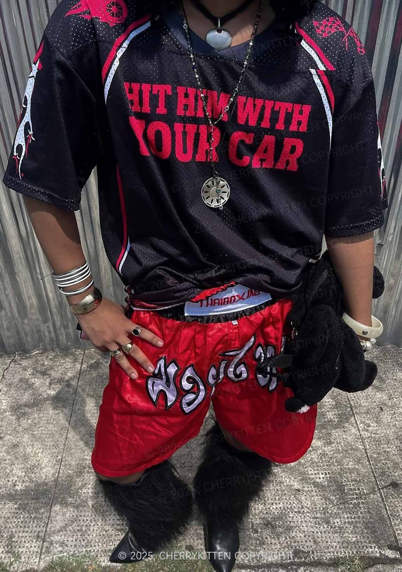 Custom Hit Him Y2K Mesh Jersey Shirts Cherrykitten - Image 2