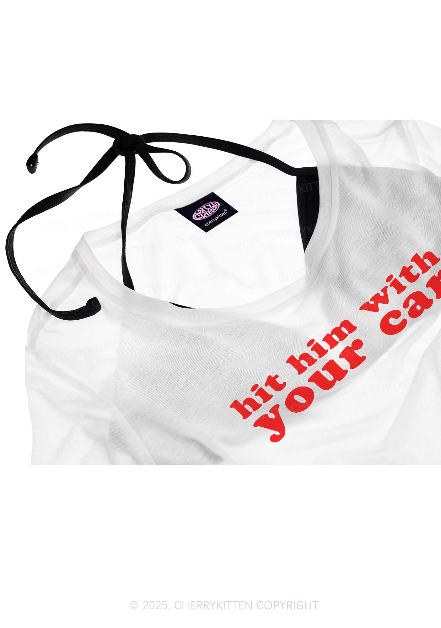 Hit Him Y2K Sheer Crop Tee Cherrykitten - Image 4
