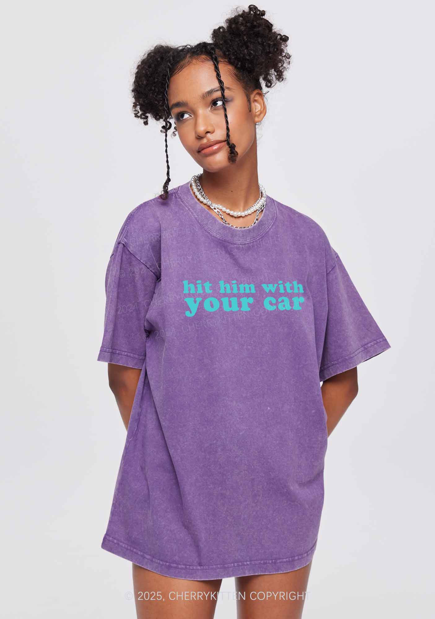 Hit Him Y2K Washed Tee Cherrykitten - Image 2